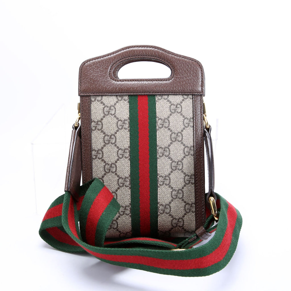 Gucci 699770 GG Supreme Ophidia Mini Top Handle Brown/Beige/Green/Red