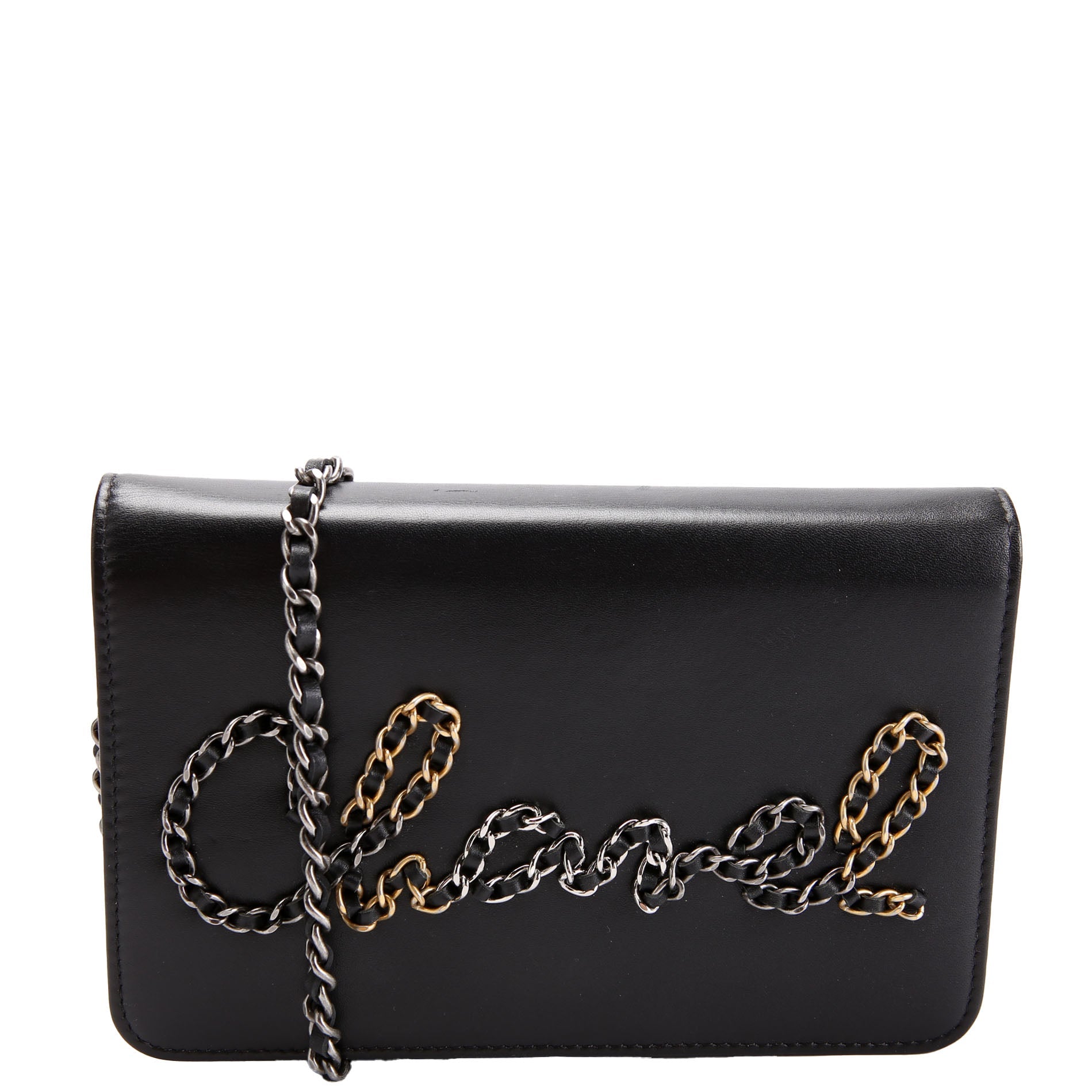 Two-Tone Chain 20s Signe WOC Calfskin 29M Black