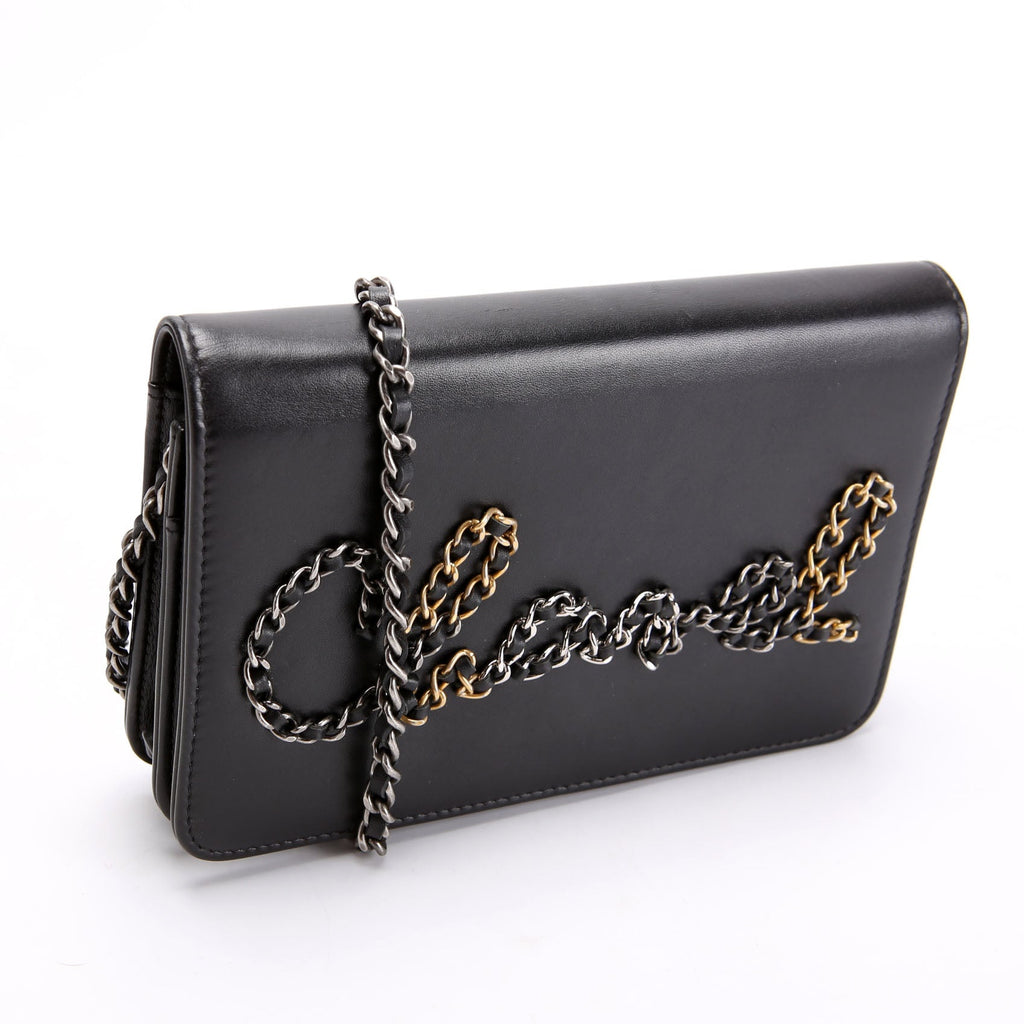 Two-Tone Chain 20s Signe WOC Calfskin 29M Black