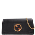 725215 Blondie Leather Continental Chain Wallet Black