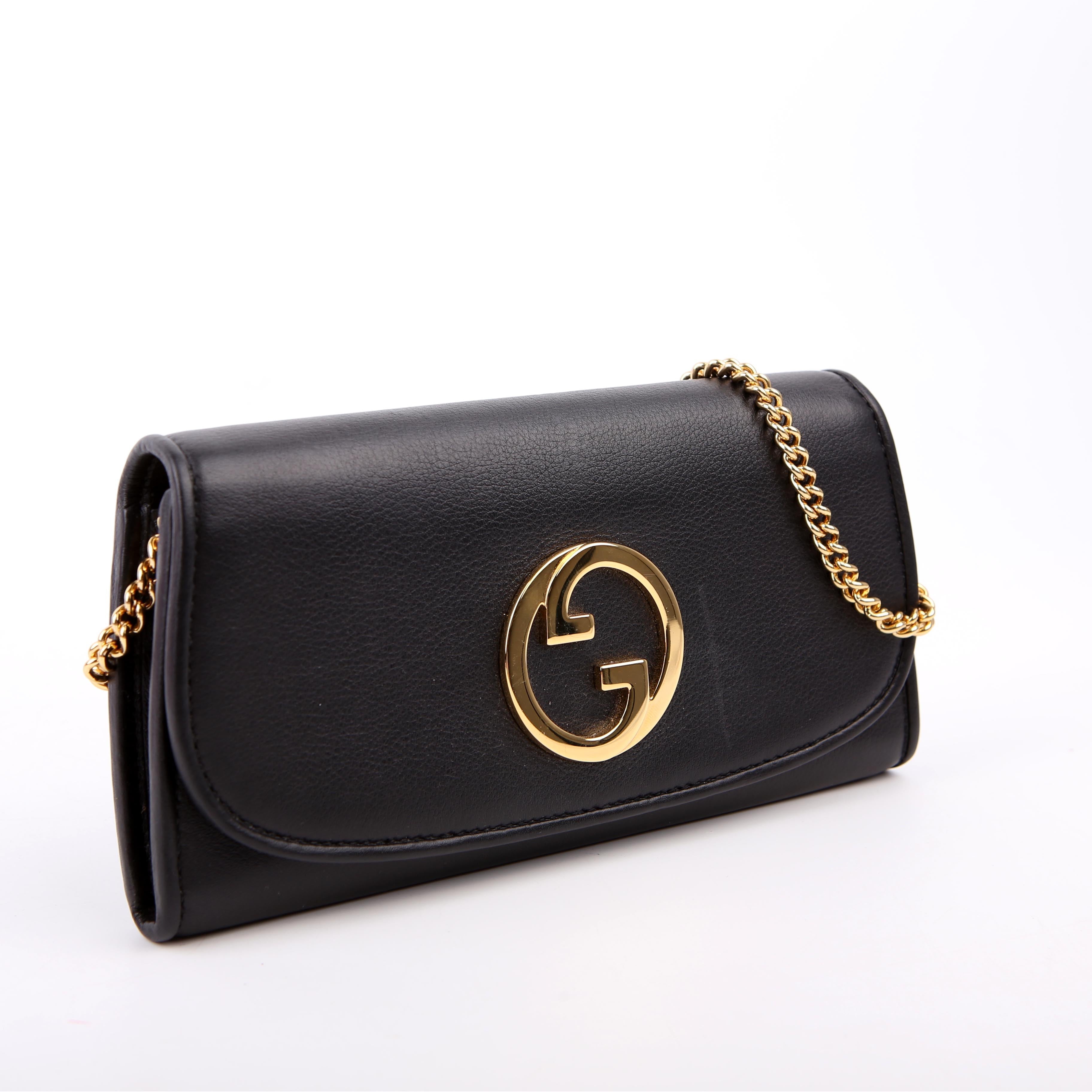 725215 Blondie Leather Continental Chain Wallet Black