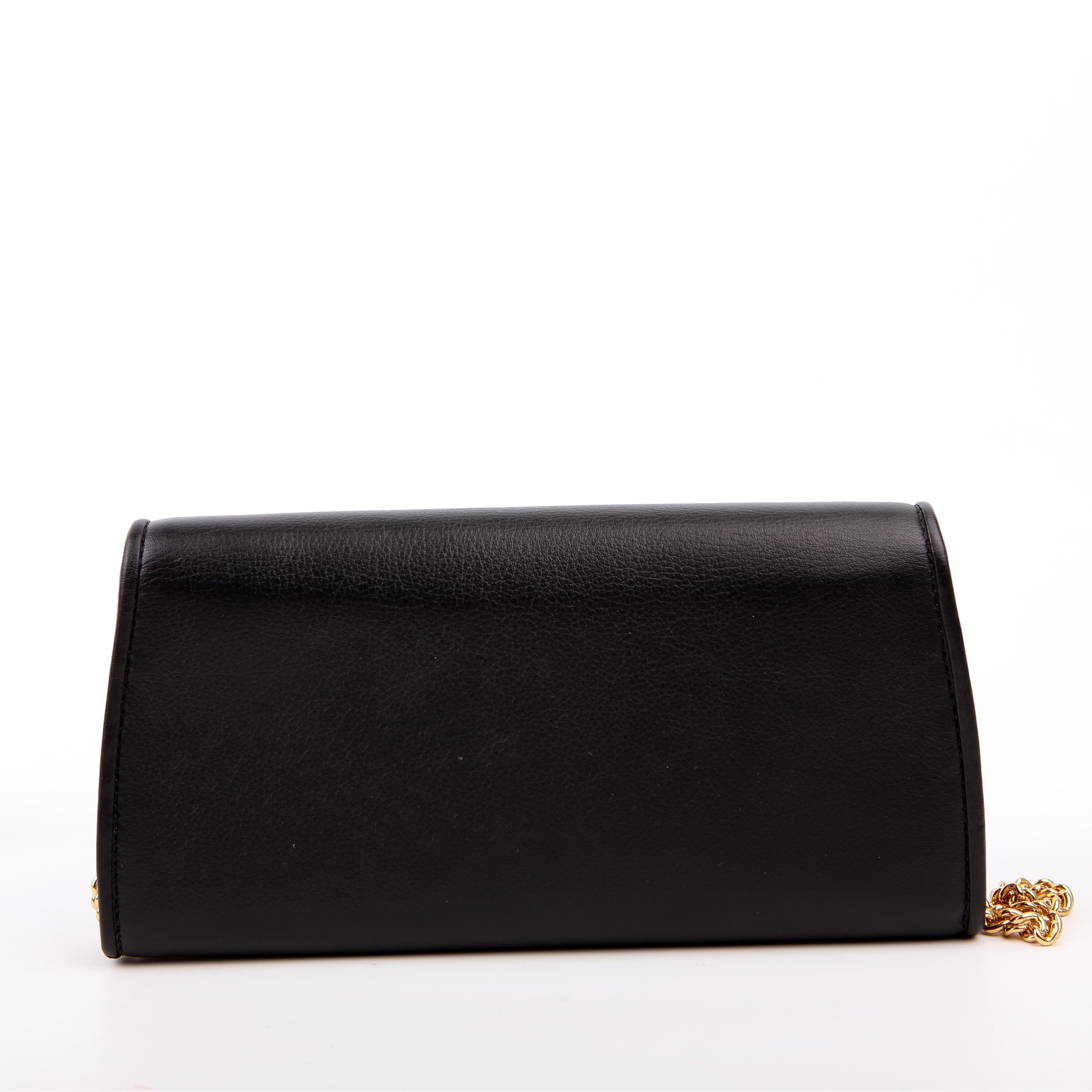 725215 Blondie Leather Continental Chain Wallet Black