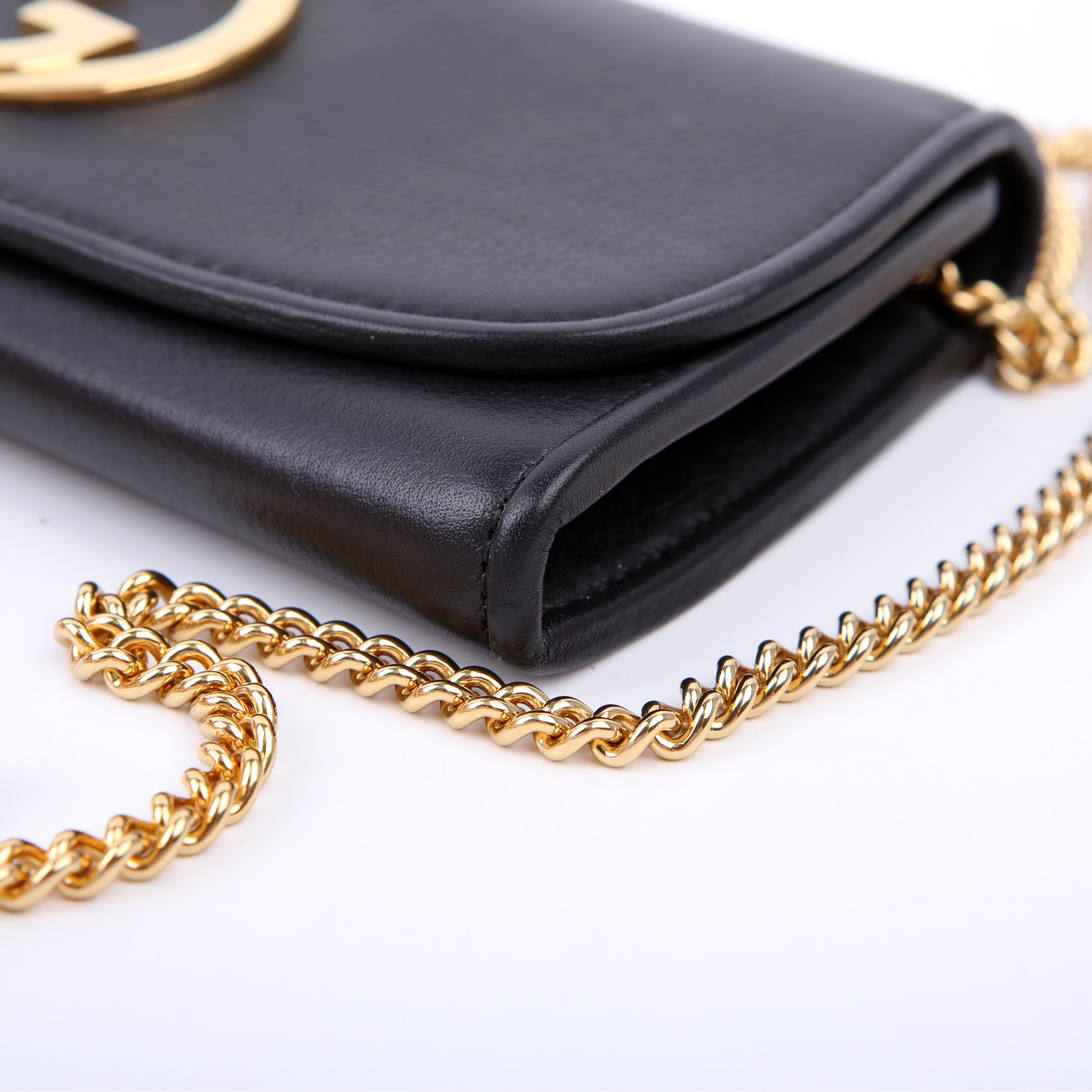 725215 Blondie Leather Continental Chain Wallet Black