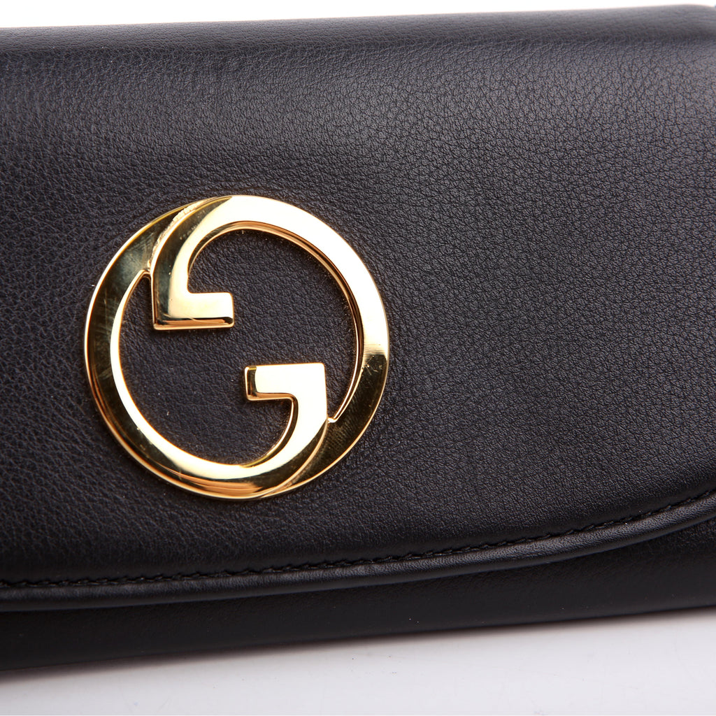 725215 Blondie Leather Continental Chain Wallet Black