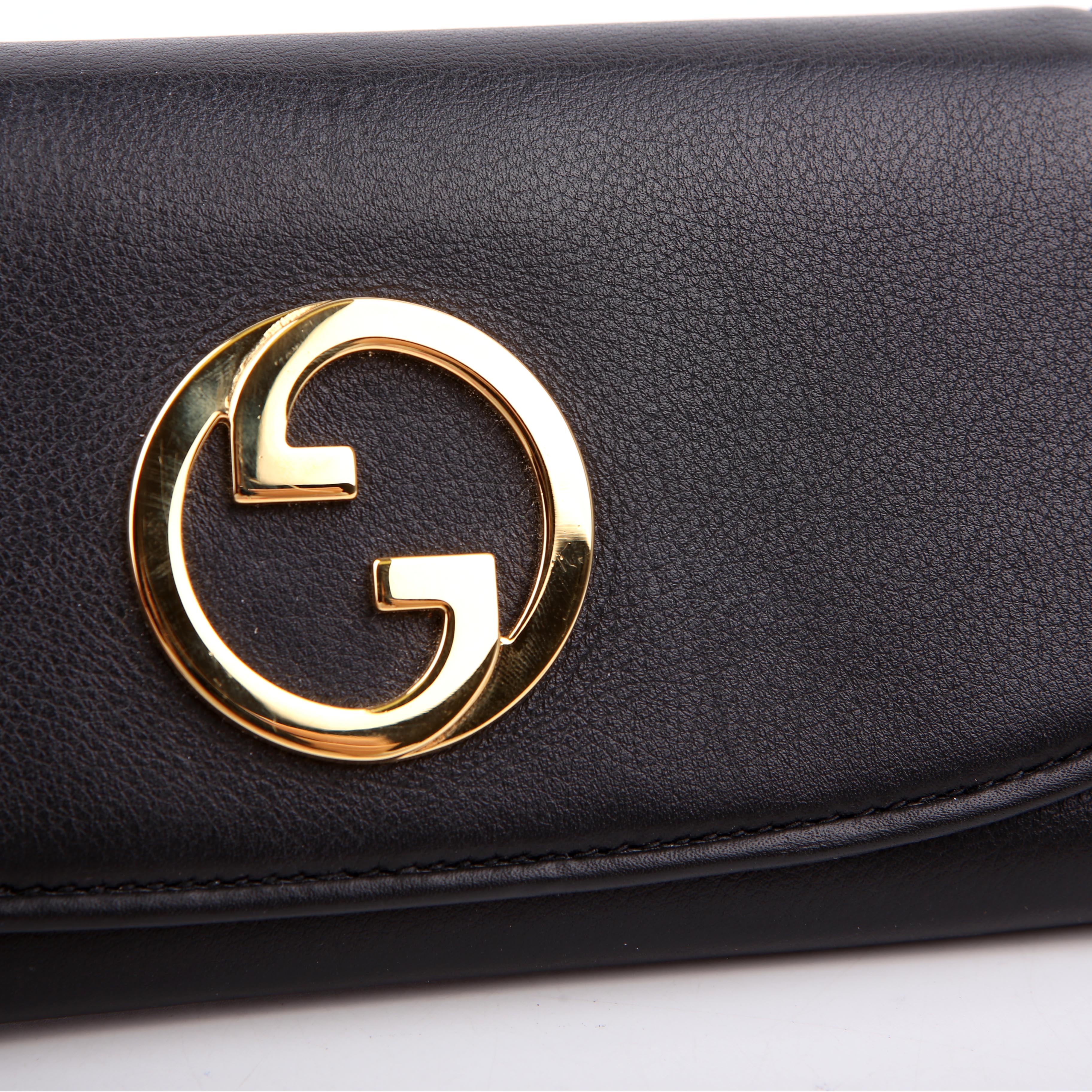 725215 Blondie Leather Continental Chain Wallet Black