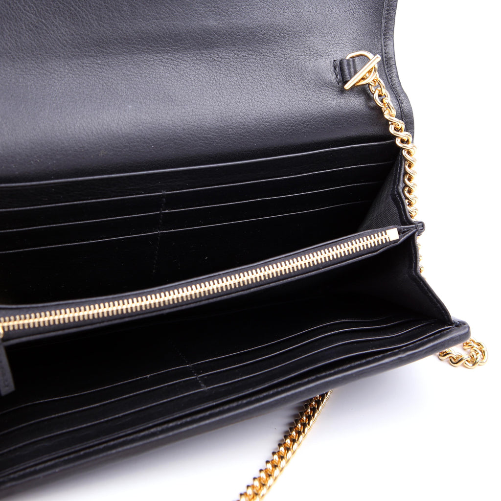 725215 Blondie Leather Continental Chain Wallet Black
