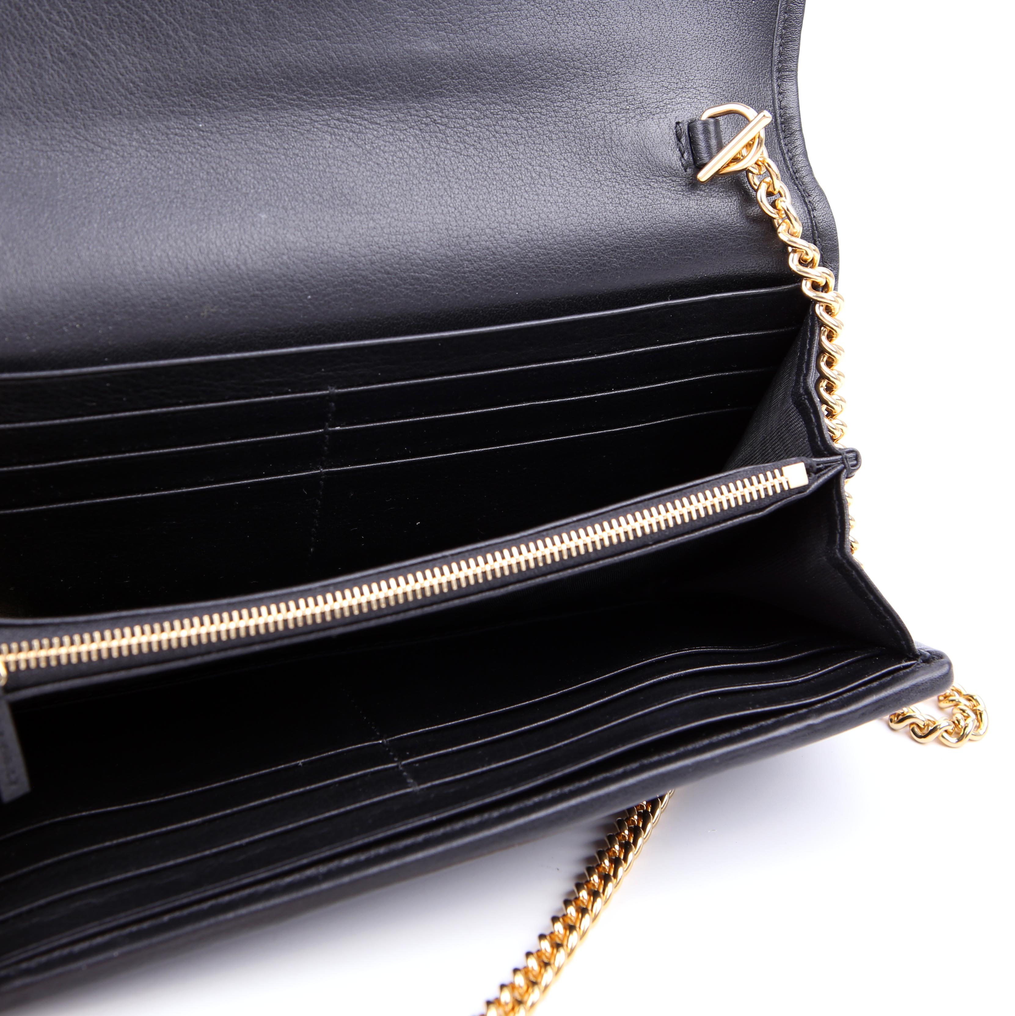 725215 Blondie Leather Continental Chain Wallet Black