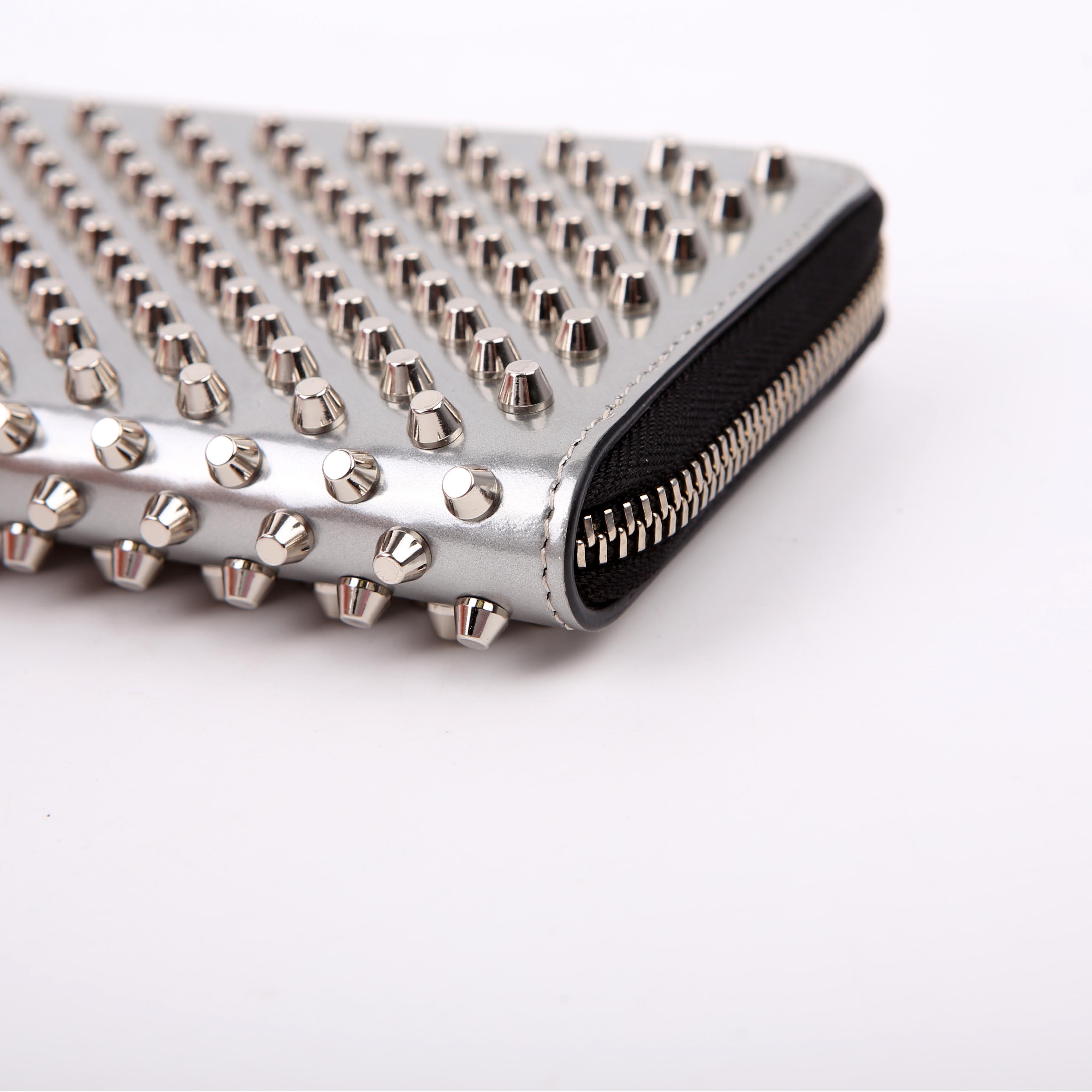 Panettone Spike Zip Around Wallet Silver