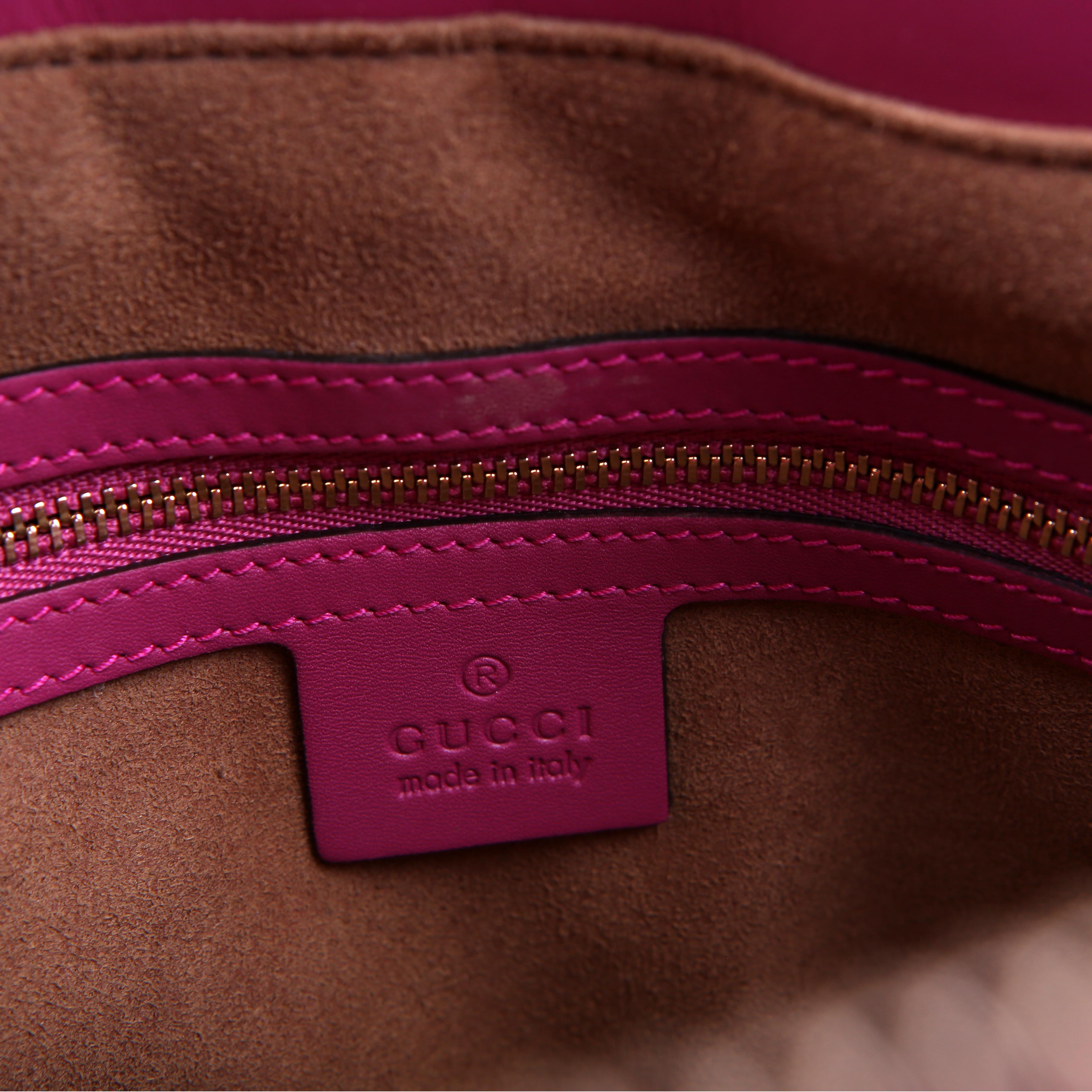 409534 GG Supreme Small Zip Tote Pink/Red