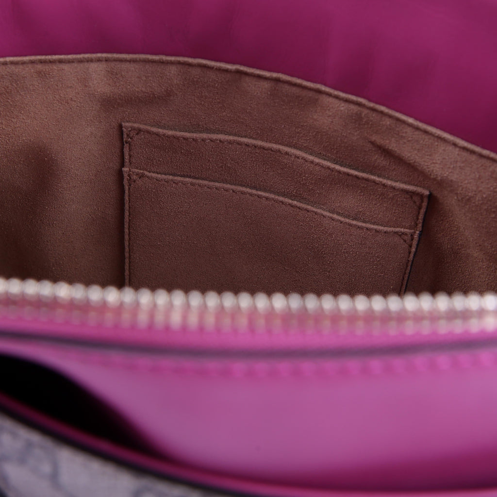 409534 GG Supreme Small Zip Tote Pink/Red