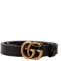 Gucci 409417 GG Marmont Thin Belt Size 80/32 Black