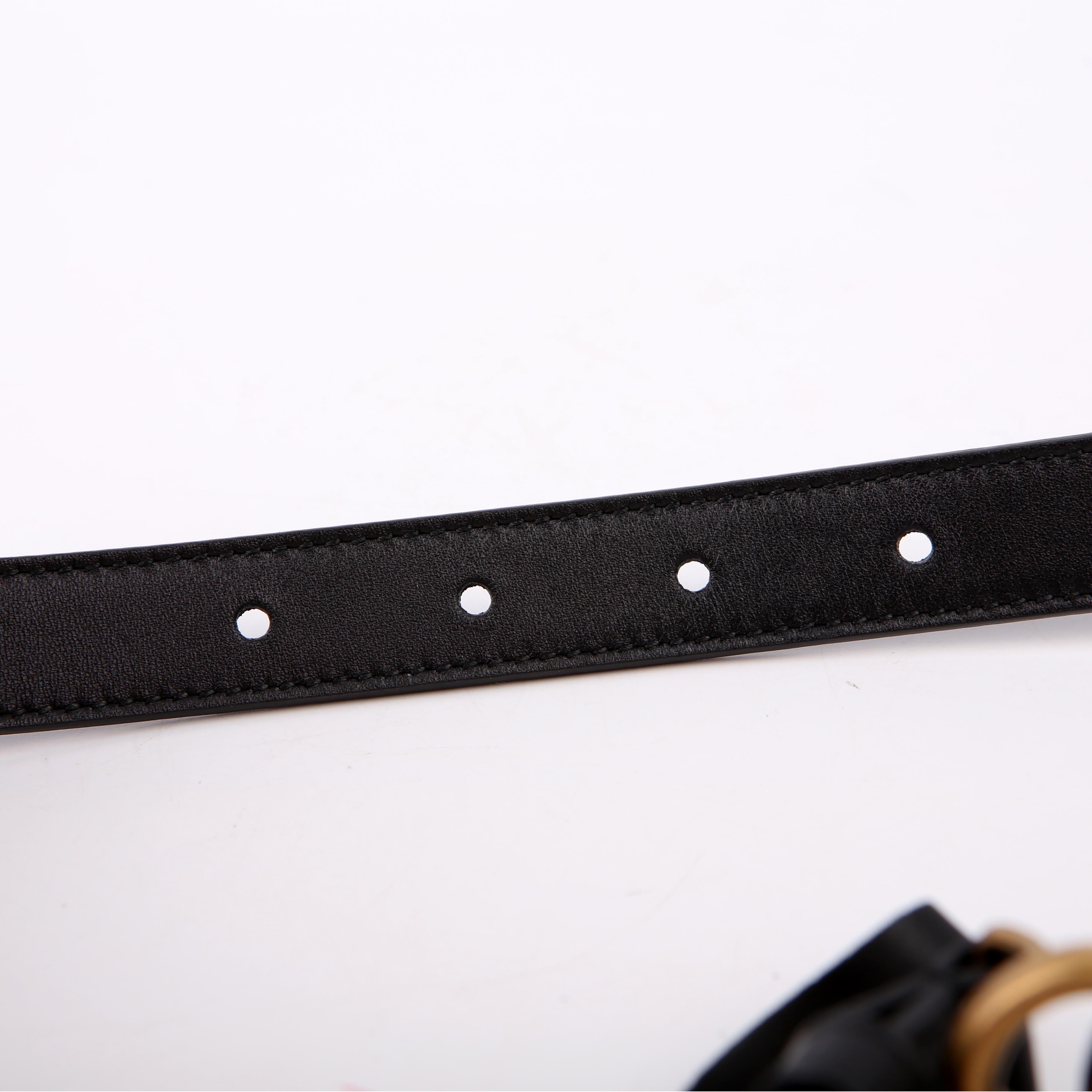 Gucci 409417 GG Marmont Thin Belt Size 80/32 Black