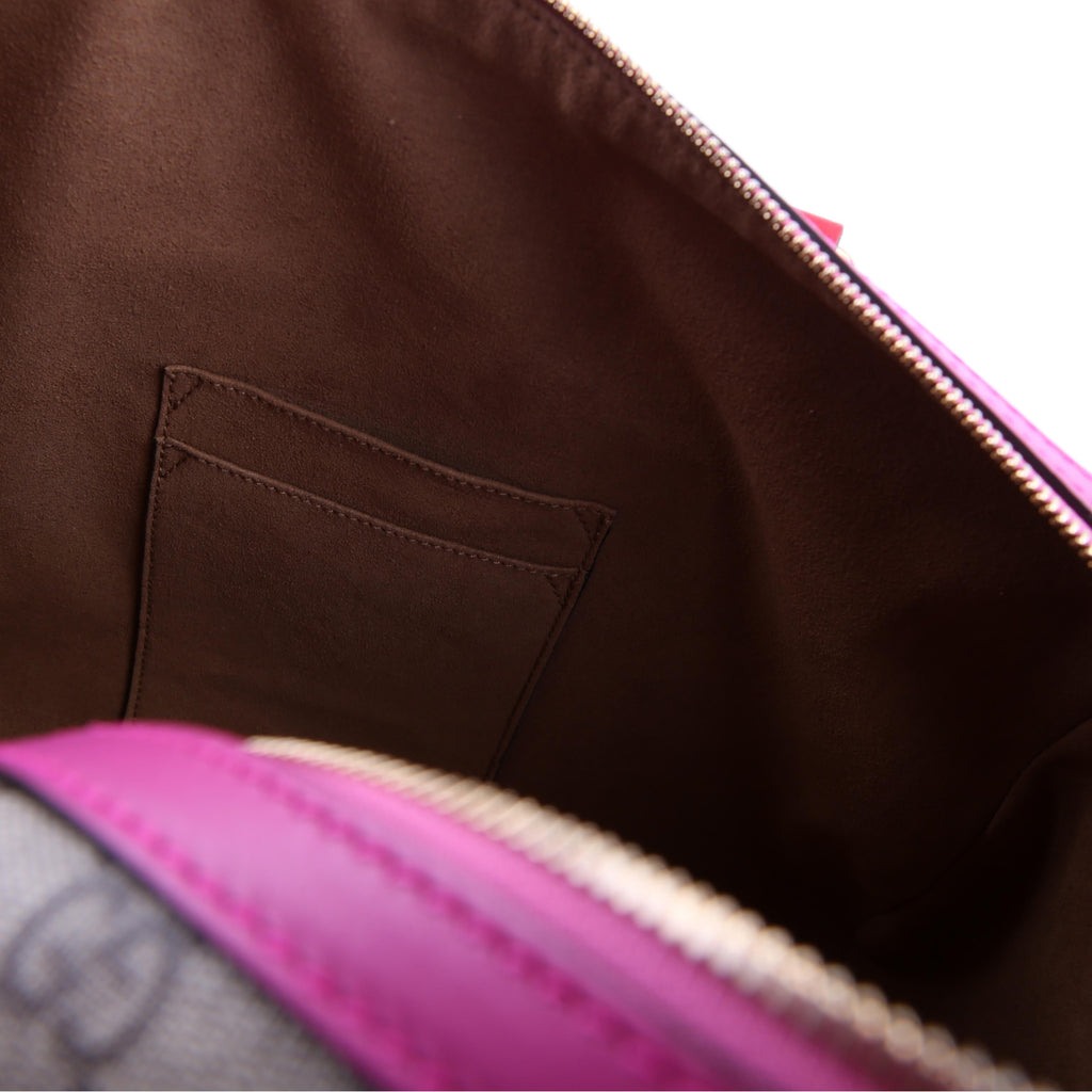 409527 GG Supreme Boston Bag Large Pink/Red