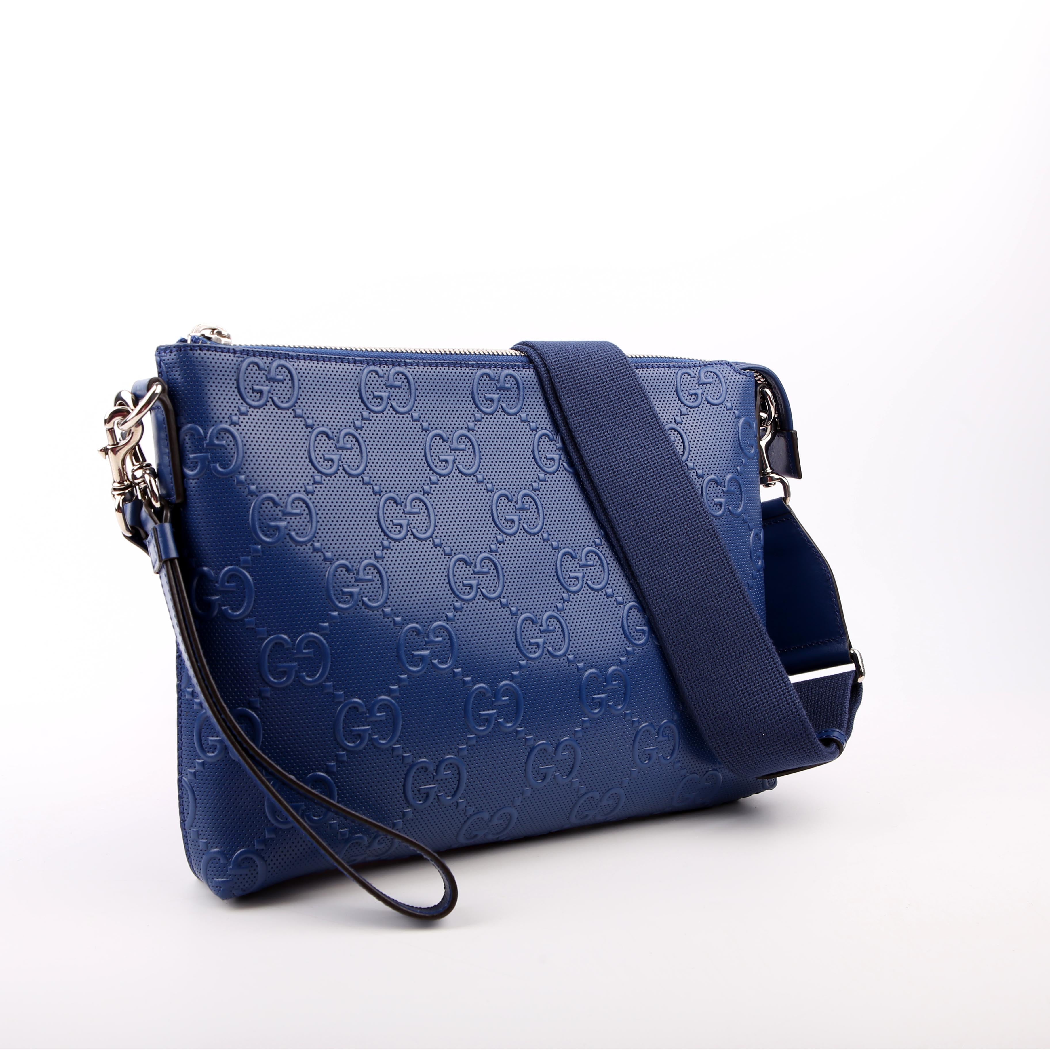 Gucci 696009 Jumbo GG Messenger Blue