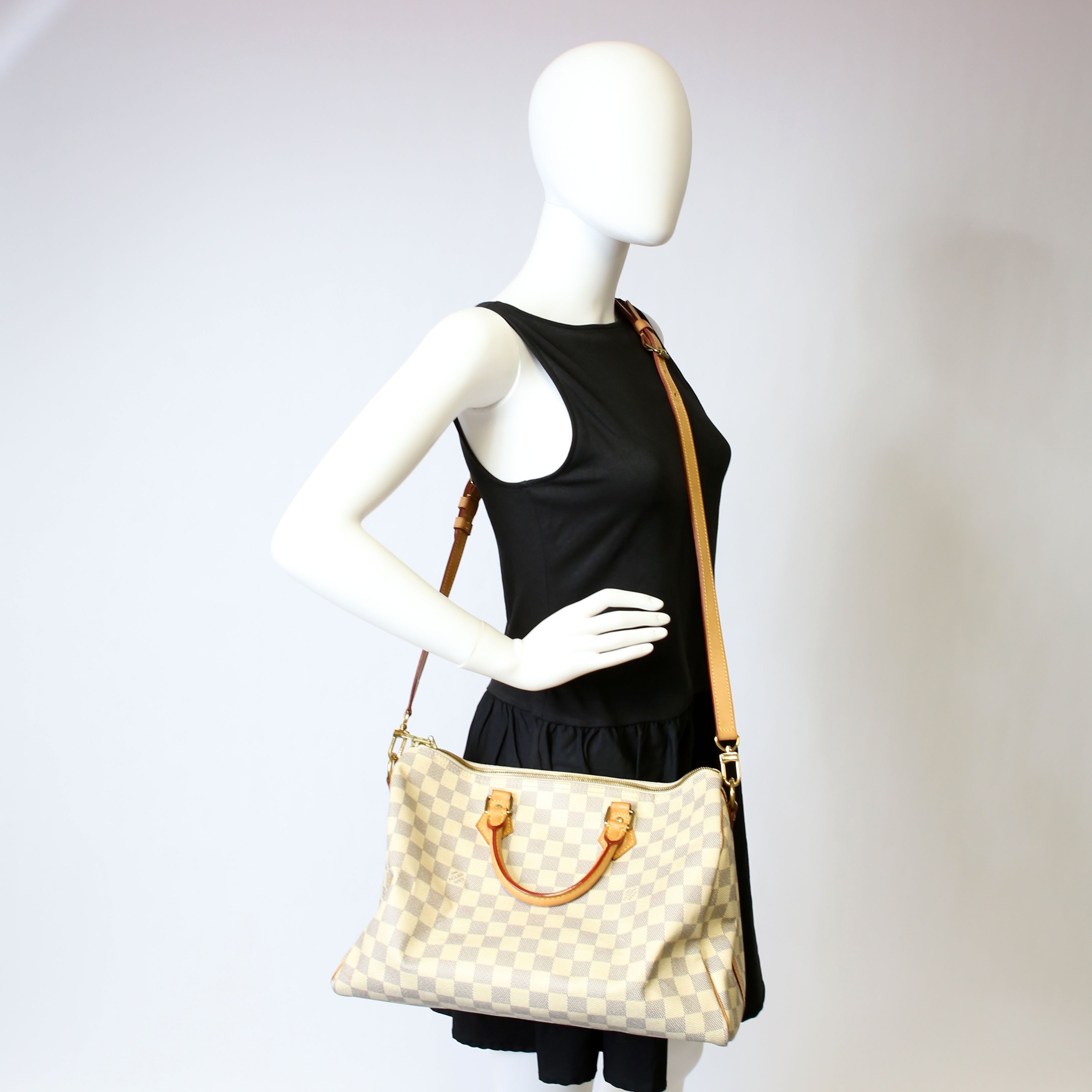 Speedy 35 Bandouliere Damier Azur