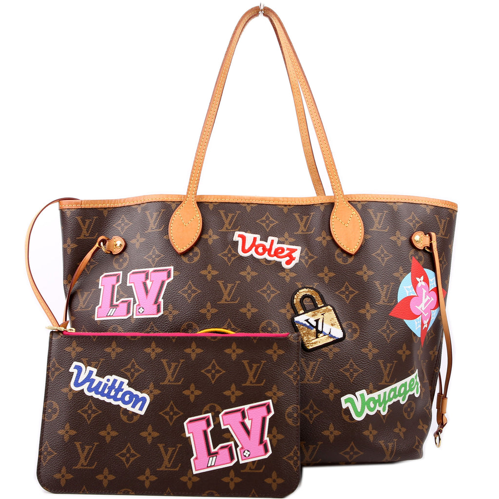 Neverfull With Wallet MM Monogram Patches Pink