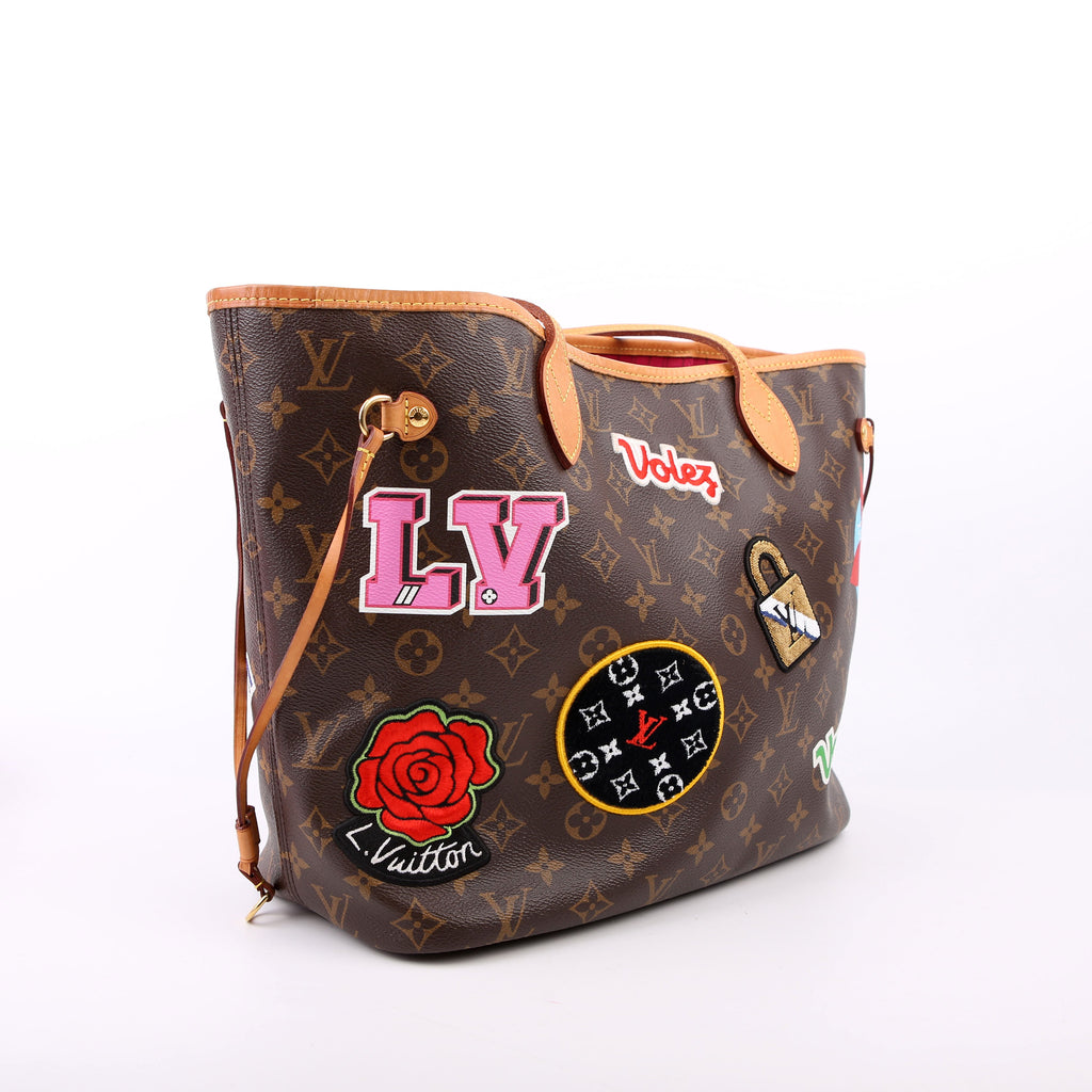Neverfull With Wallet MM Monogram Patches Pink
