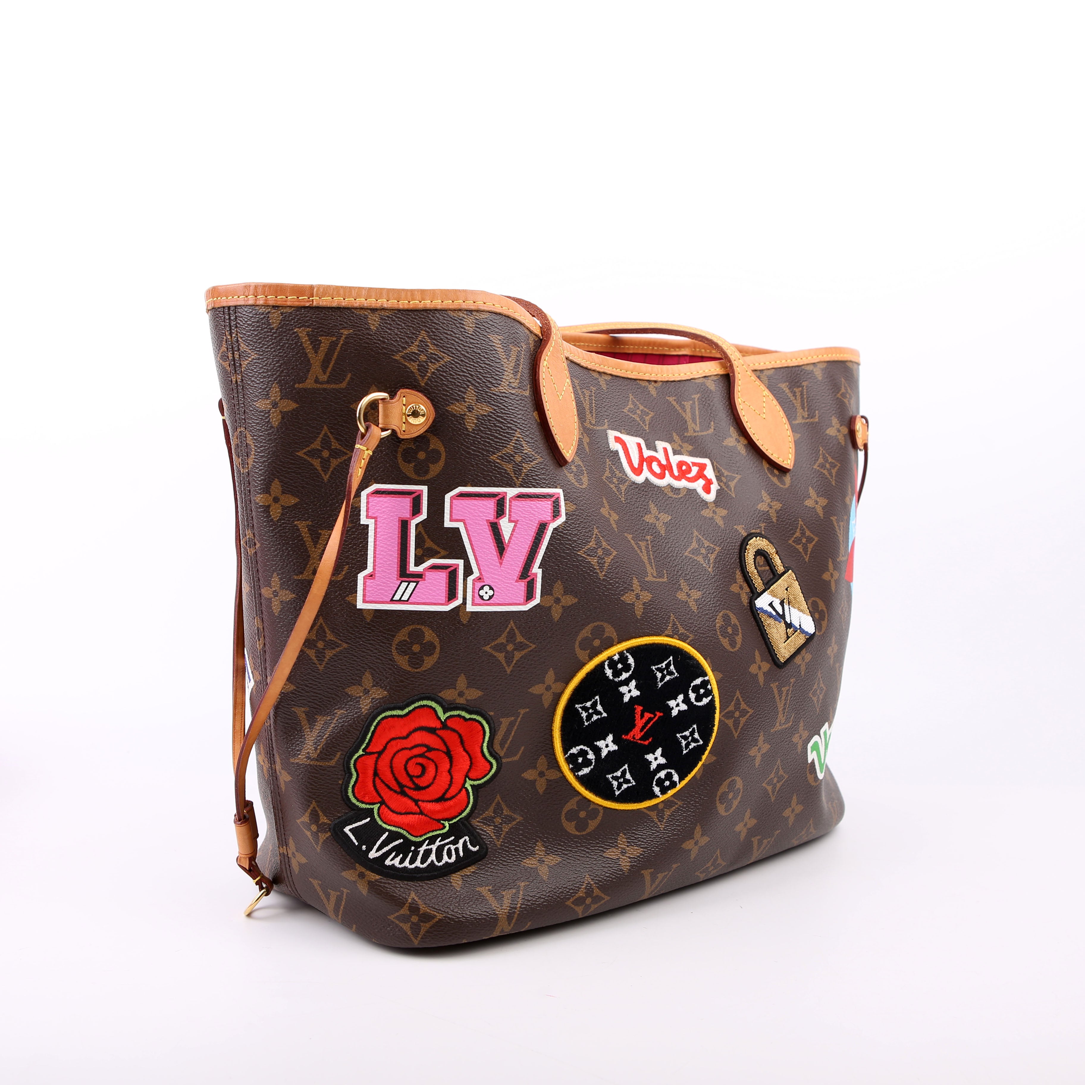 Neverfull With Wallet MM Monogram Patches Pink