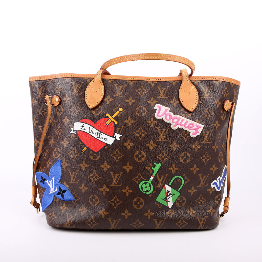 Neverfull With Wallet MM Monogram Patches Pink