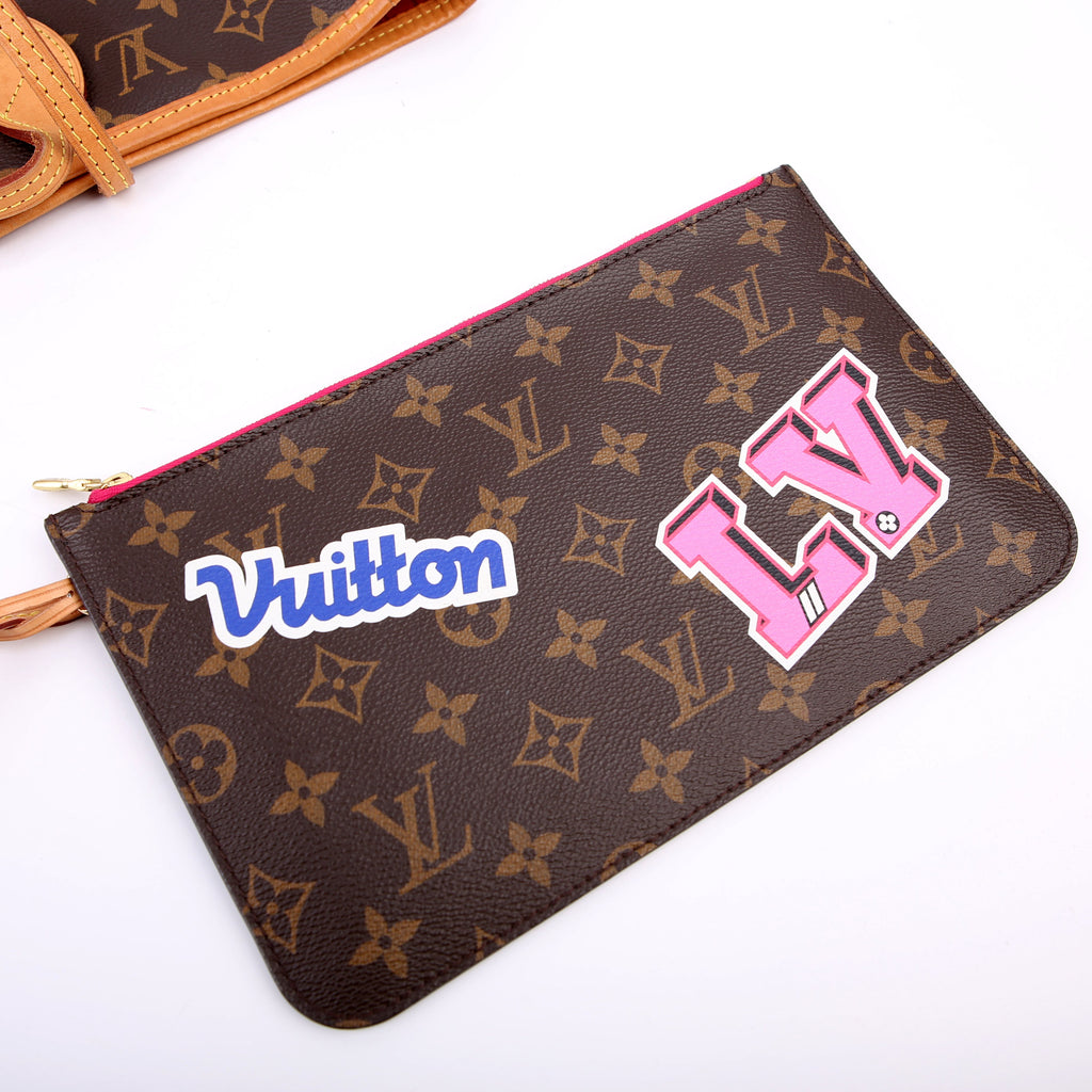 Neverfull With Wallet MM Monogram Patches Pink