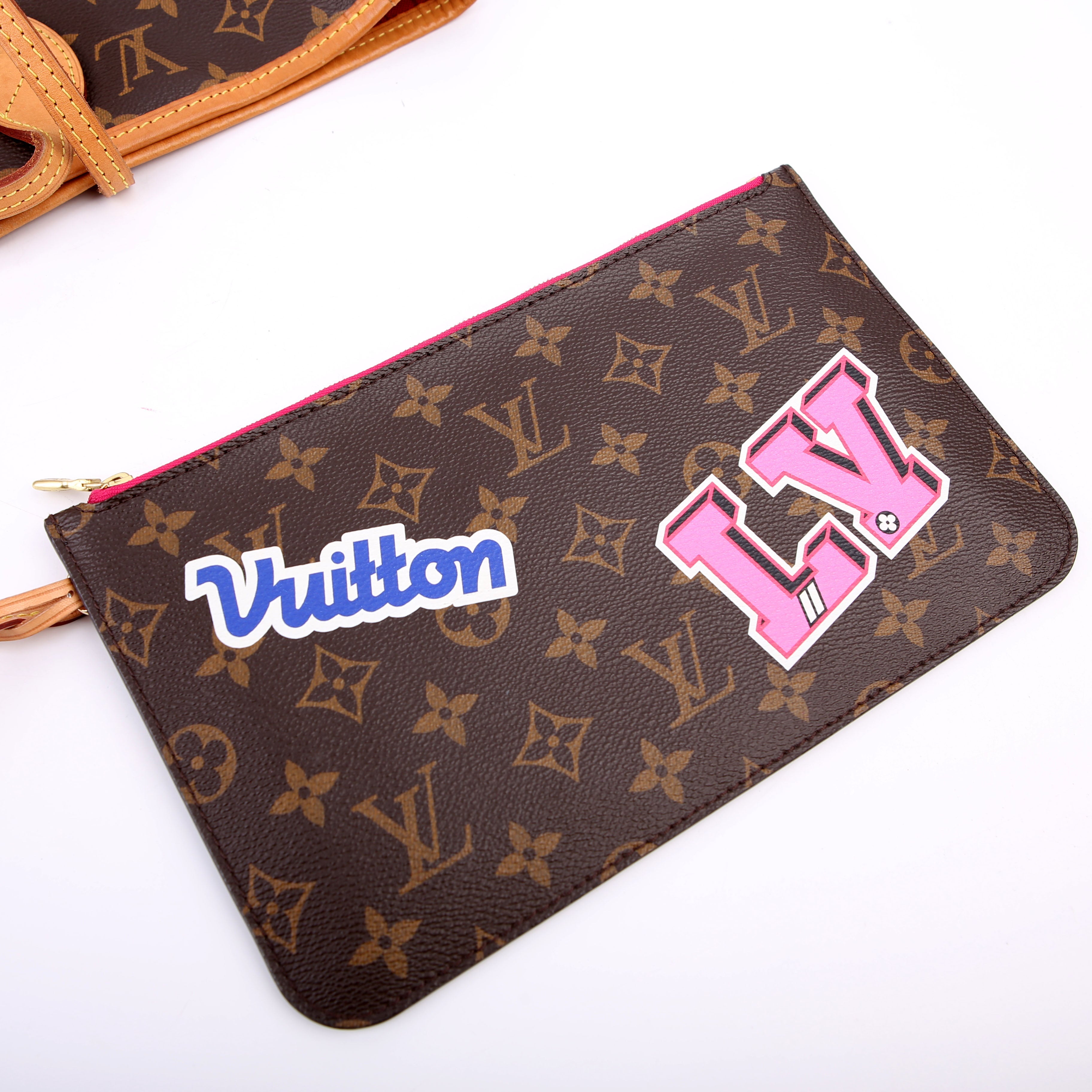 Neverfull With Wallet MM Monogram Patches Pink
