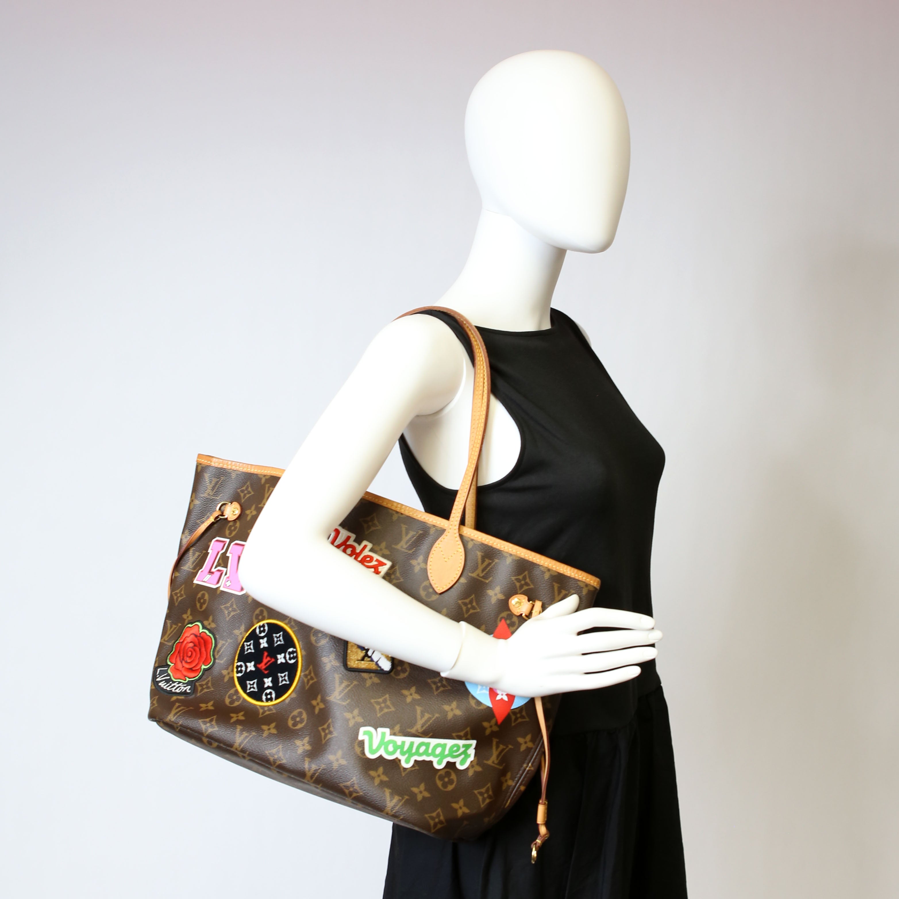 Neverfull With Wallet MM Monogram Patches Pink