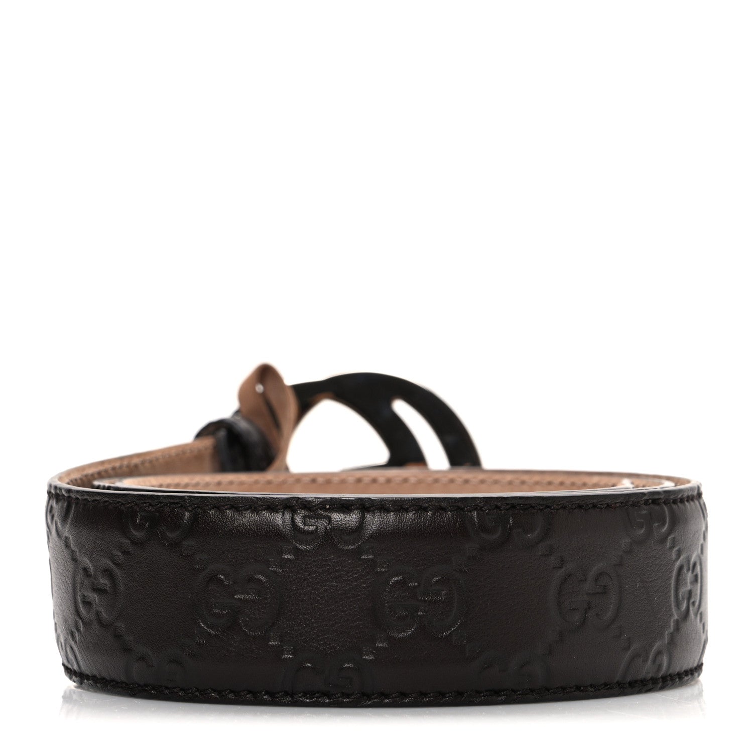 Gucci Calfskin Interlocking G Belt 95 38 Dark Brown