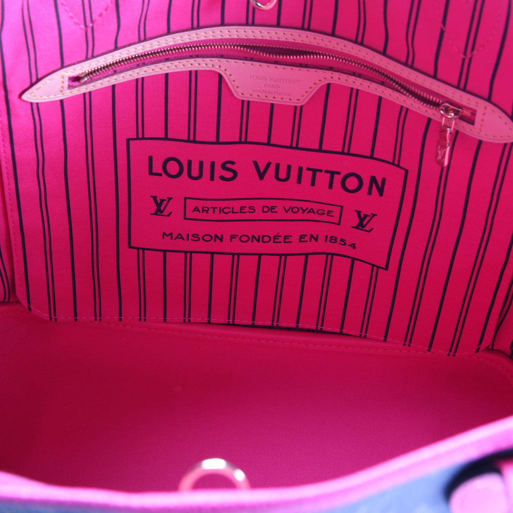 Neverfull MM Monogram Bando Inside Out Pink