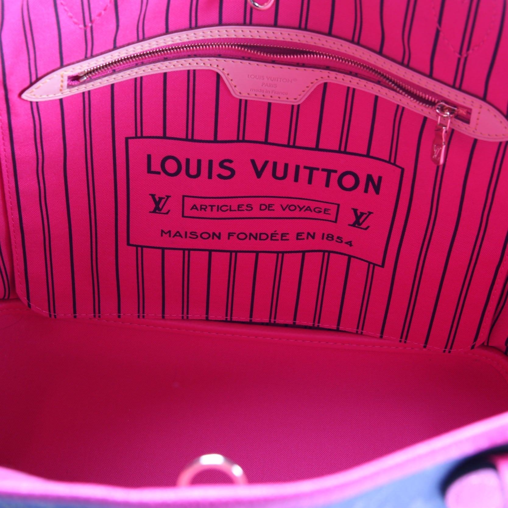 Neverfull MM Monogram Bando Inside Out Pink