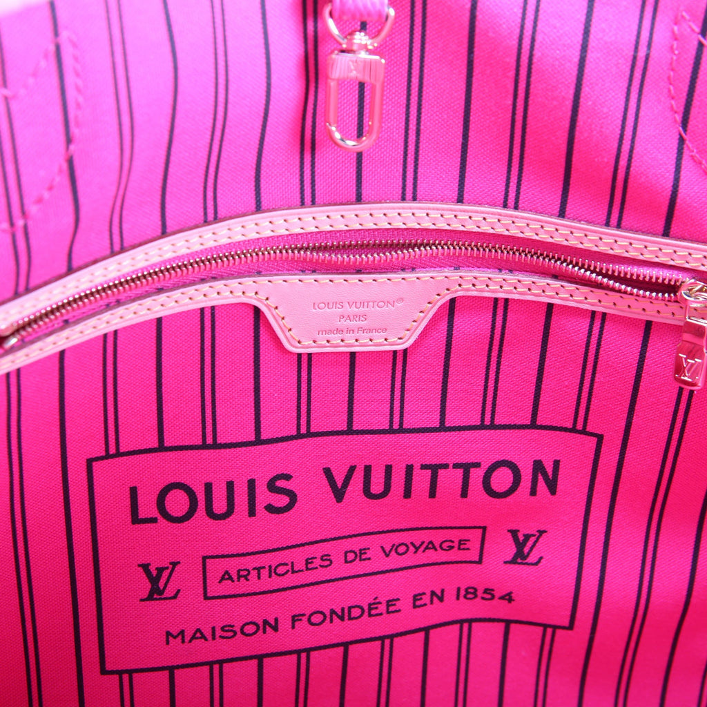 Neverfull MM Monogram Bando Inside Out Pink