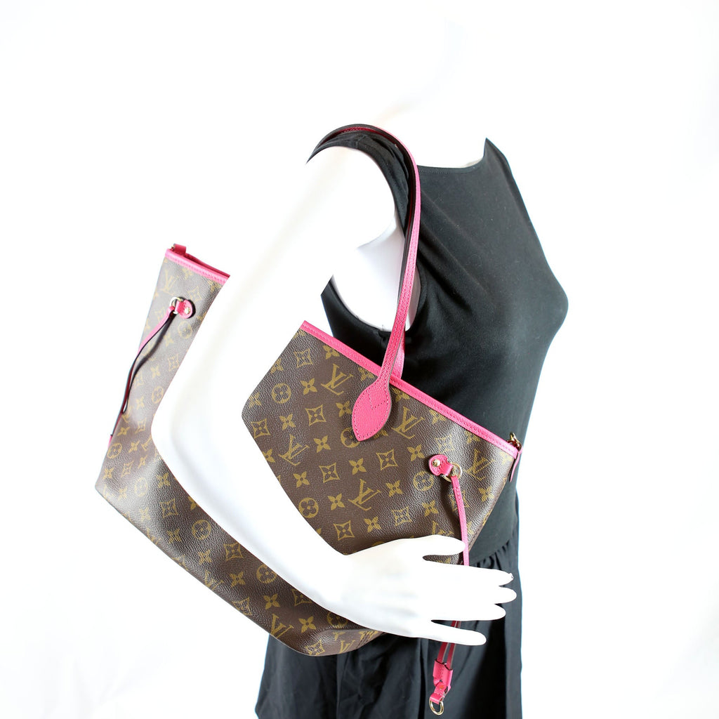 Neverfull MM Monogram Bando Inside Out Pink