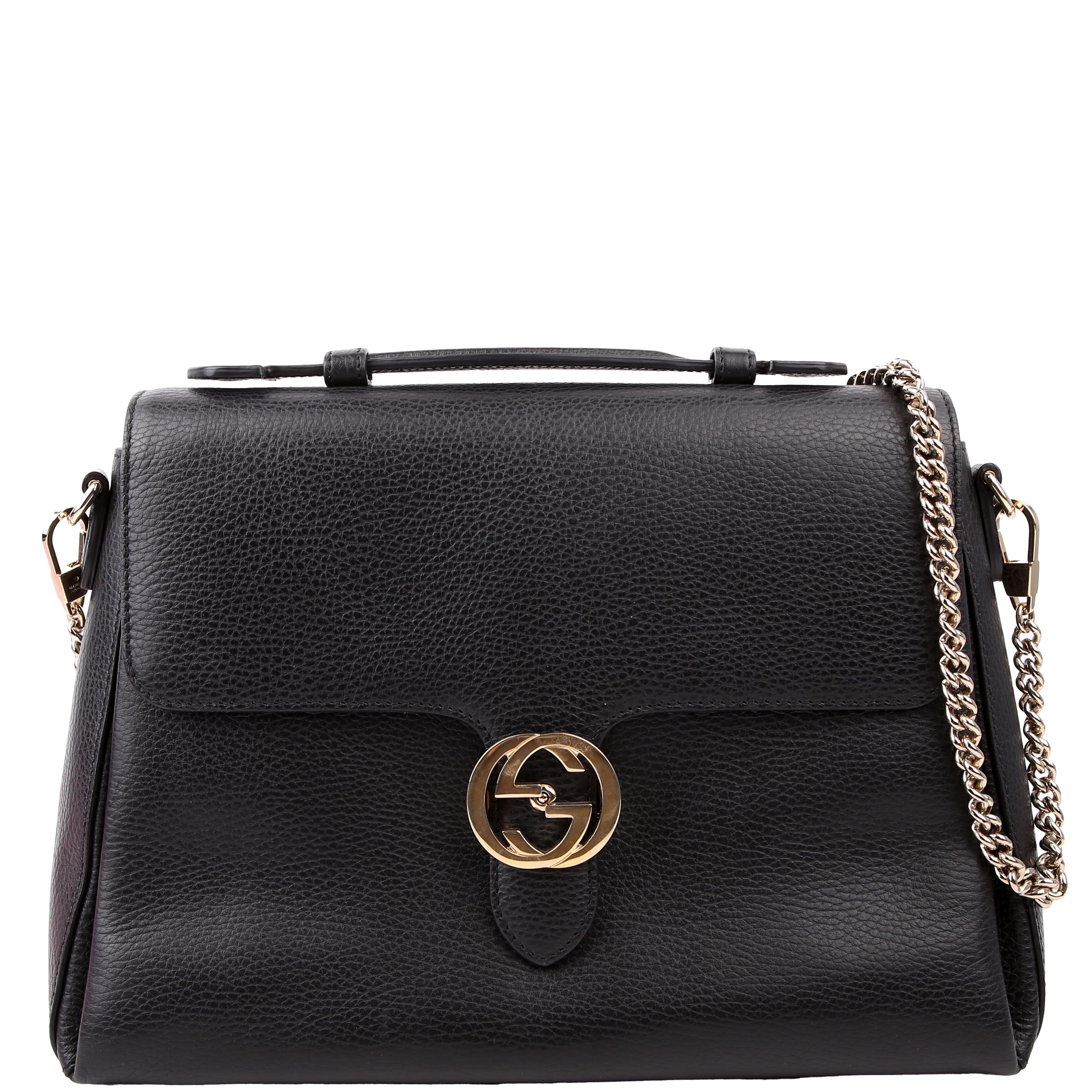Gucci 510306 Large Interlocking GG Shoulder Black