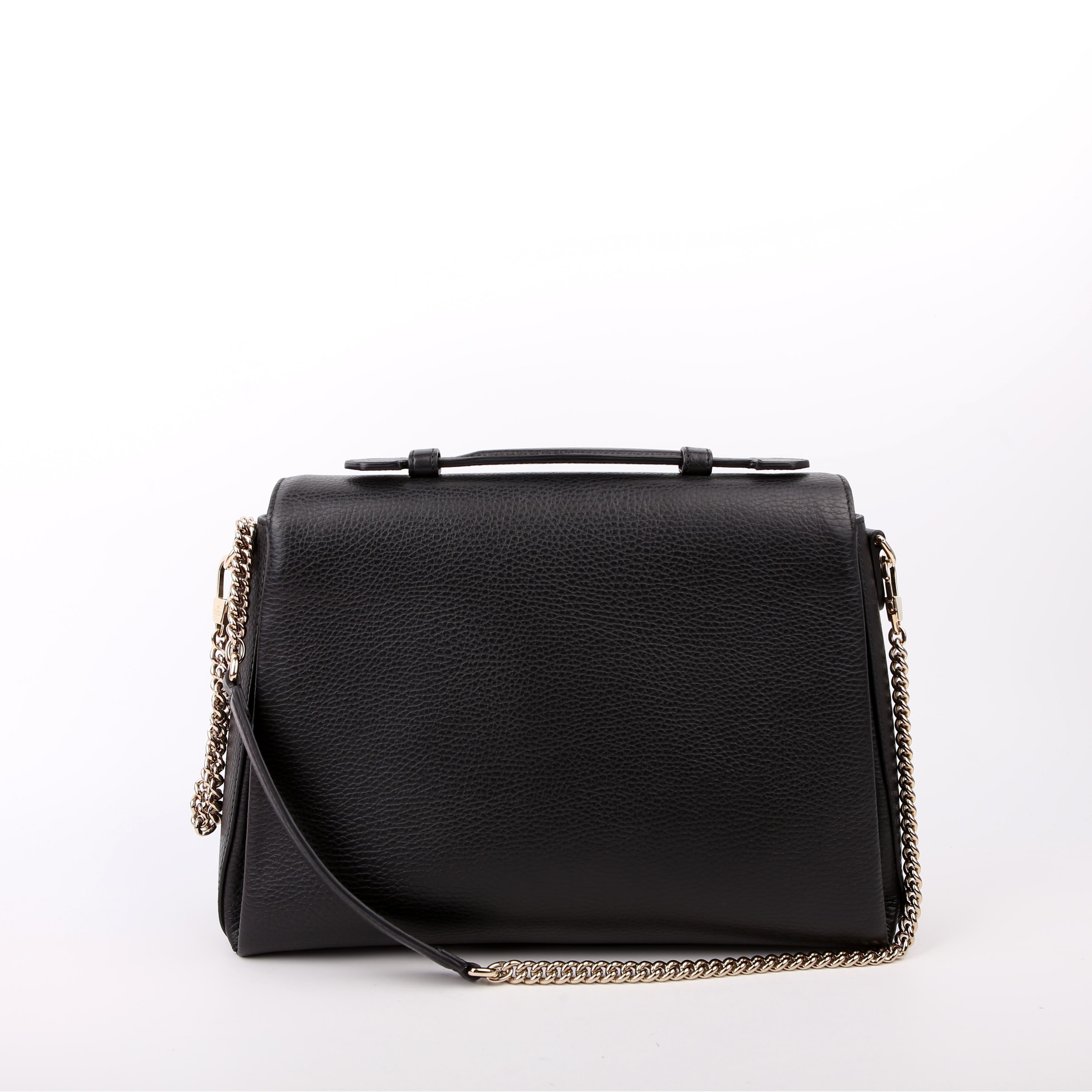 Gucci 510306 Large Interlocking GG Shoulder Black