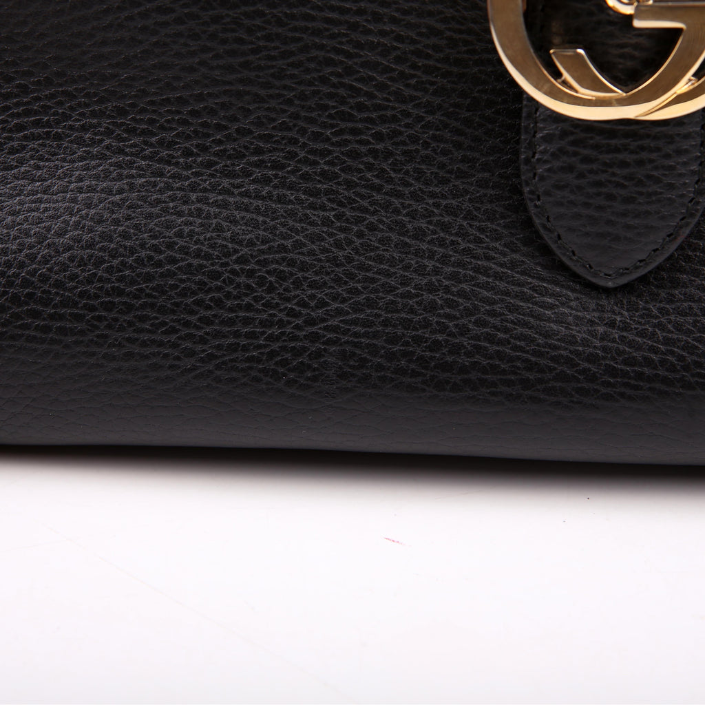 Gucci 510306 Large Interlocking GG Shoulder Black