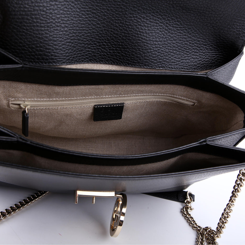Gucci 510306 Large Interlocking GG Shoulder Black