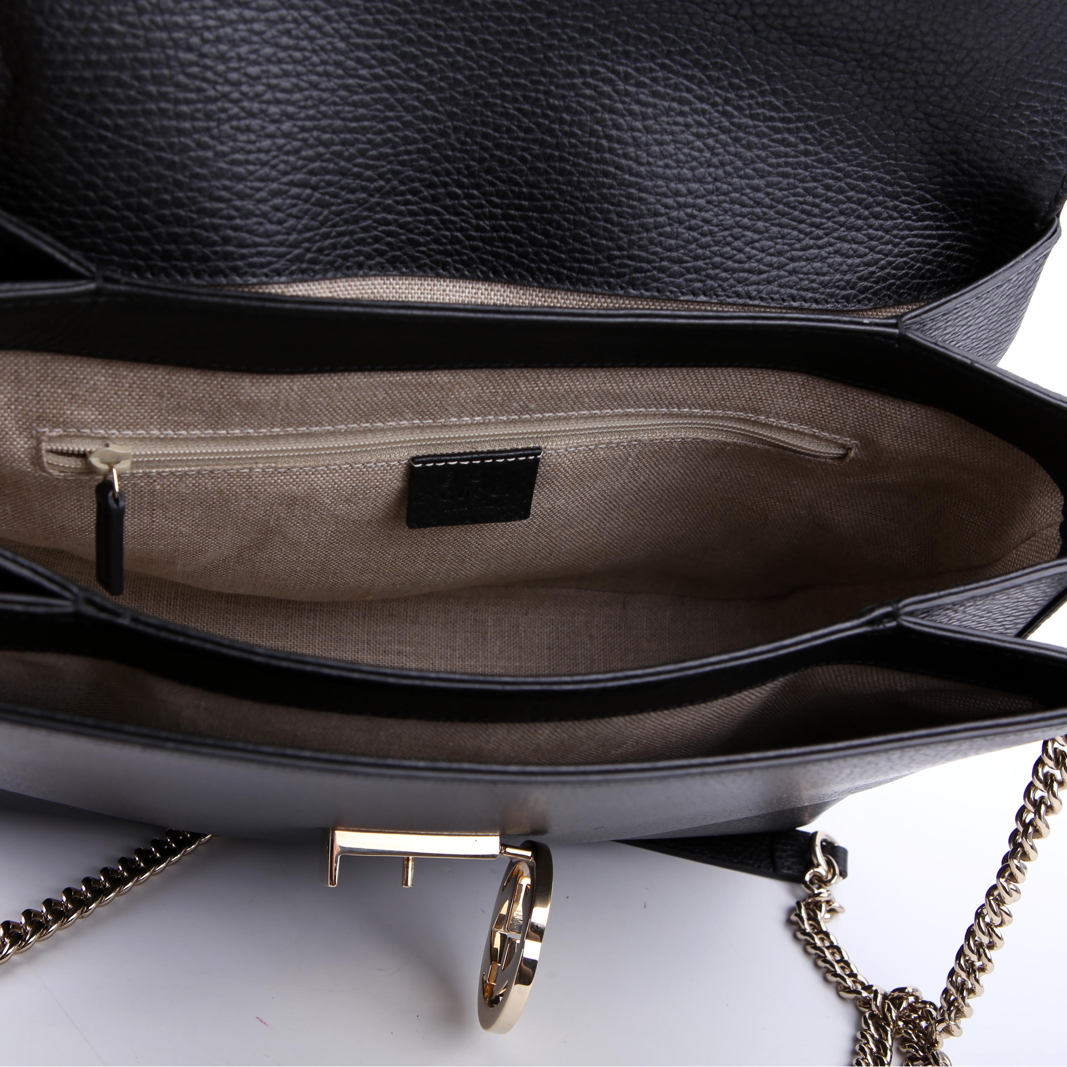 Gucci 510306 Large Interlocking GG Shoulder Black