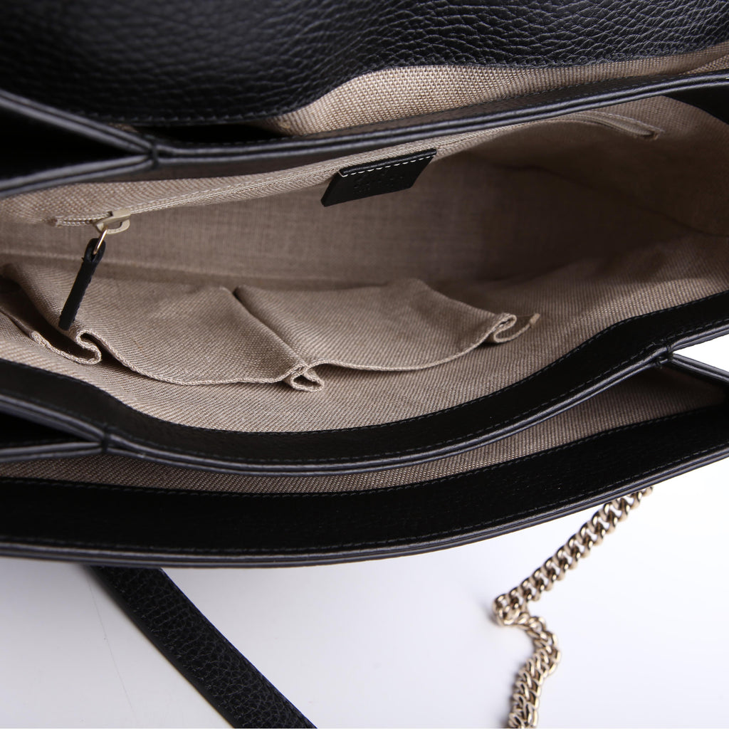 Gucci 510306 Large Interlocking GG Shoulder Black