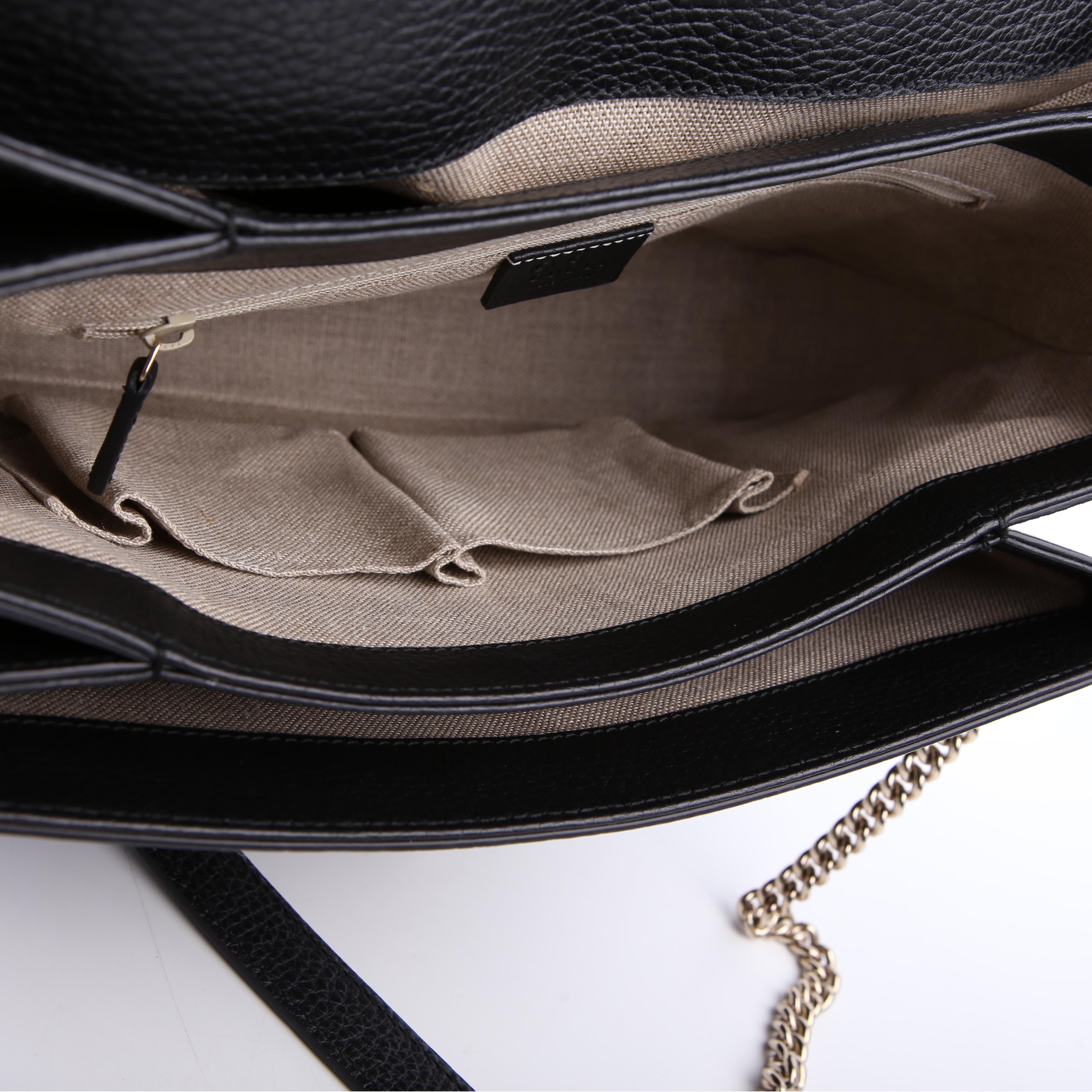 Gucci 510306 Large Interlocking GG Shoulder Black