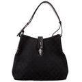 110291 Jackie GG Canvas Hobo Black