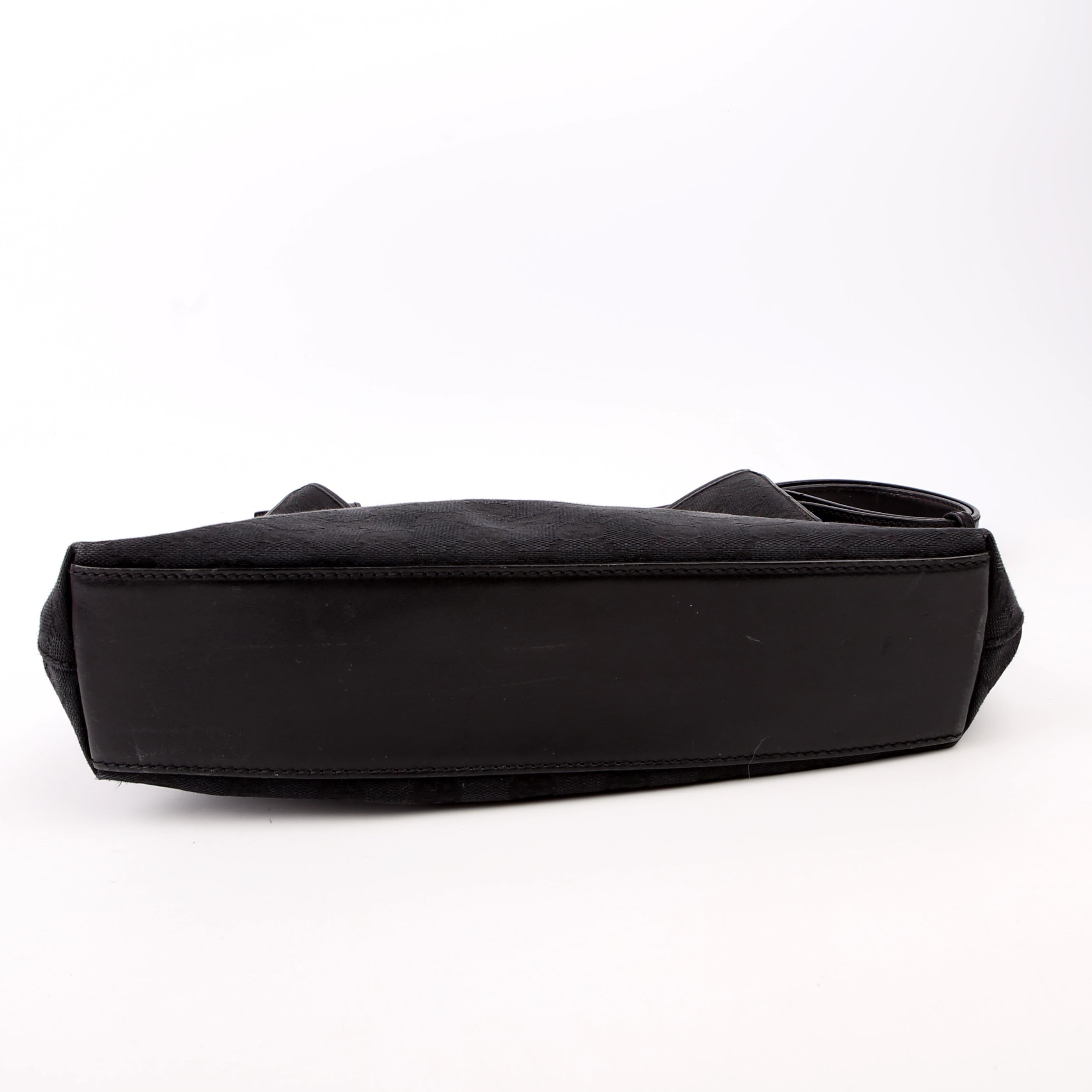 110291 Jackie GG Canvas Hobo Black