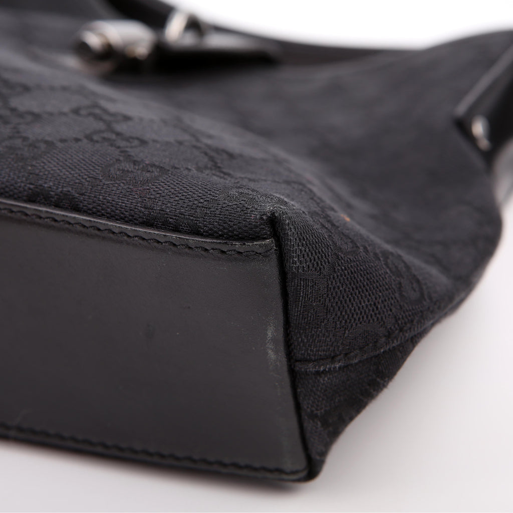 110291 Jackie GG Canvas Hobo Black