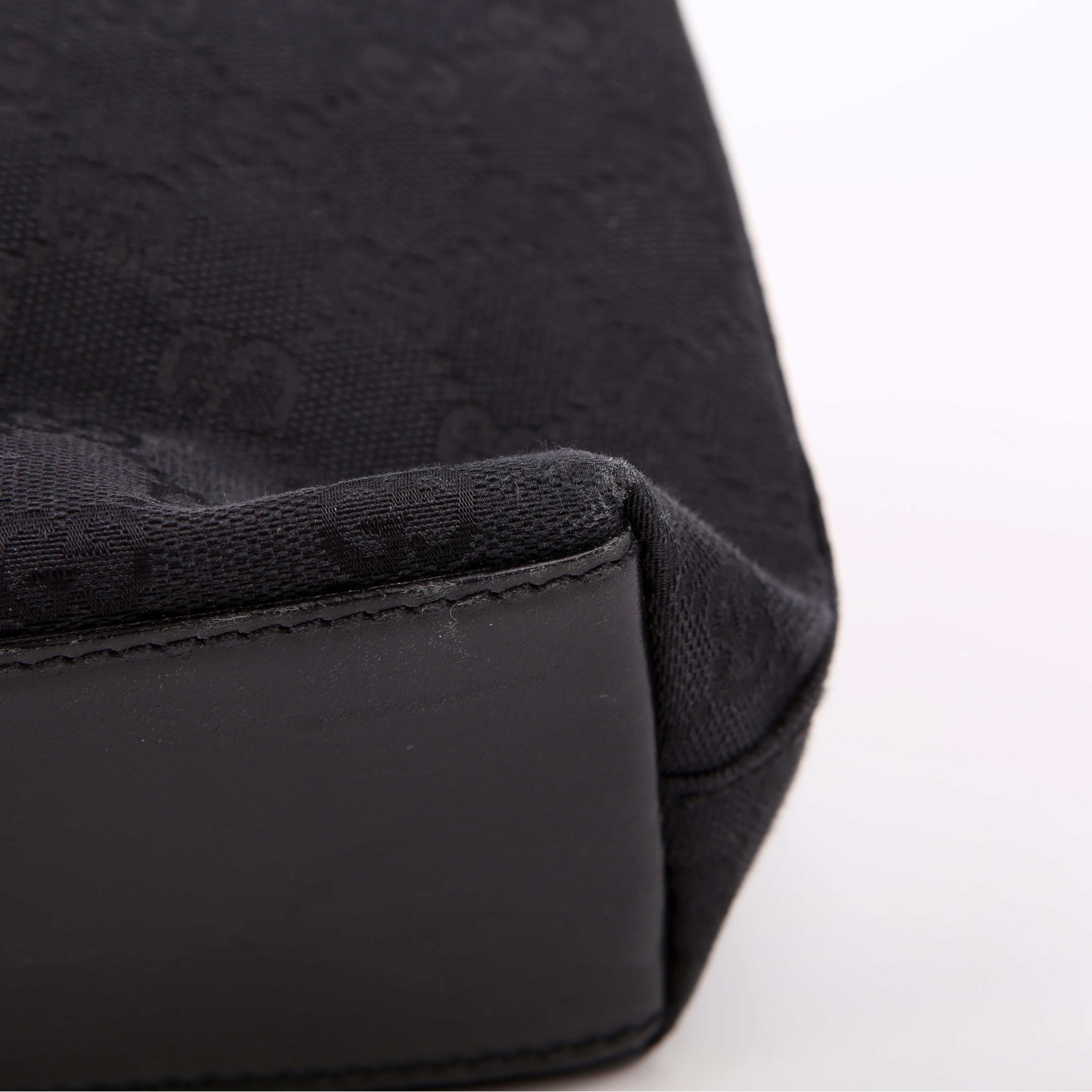 110291 Jackie GG Canvas Hobo Black