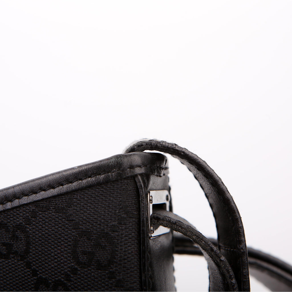110291 Jackie GG Canvas Hobo Black