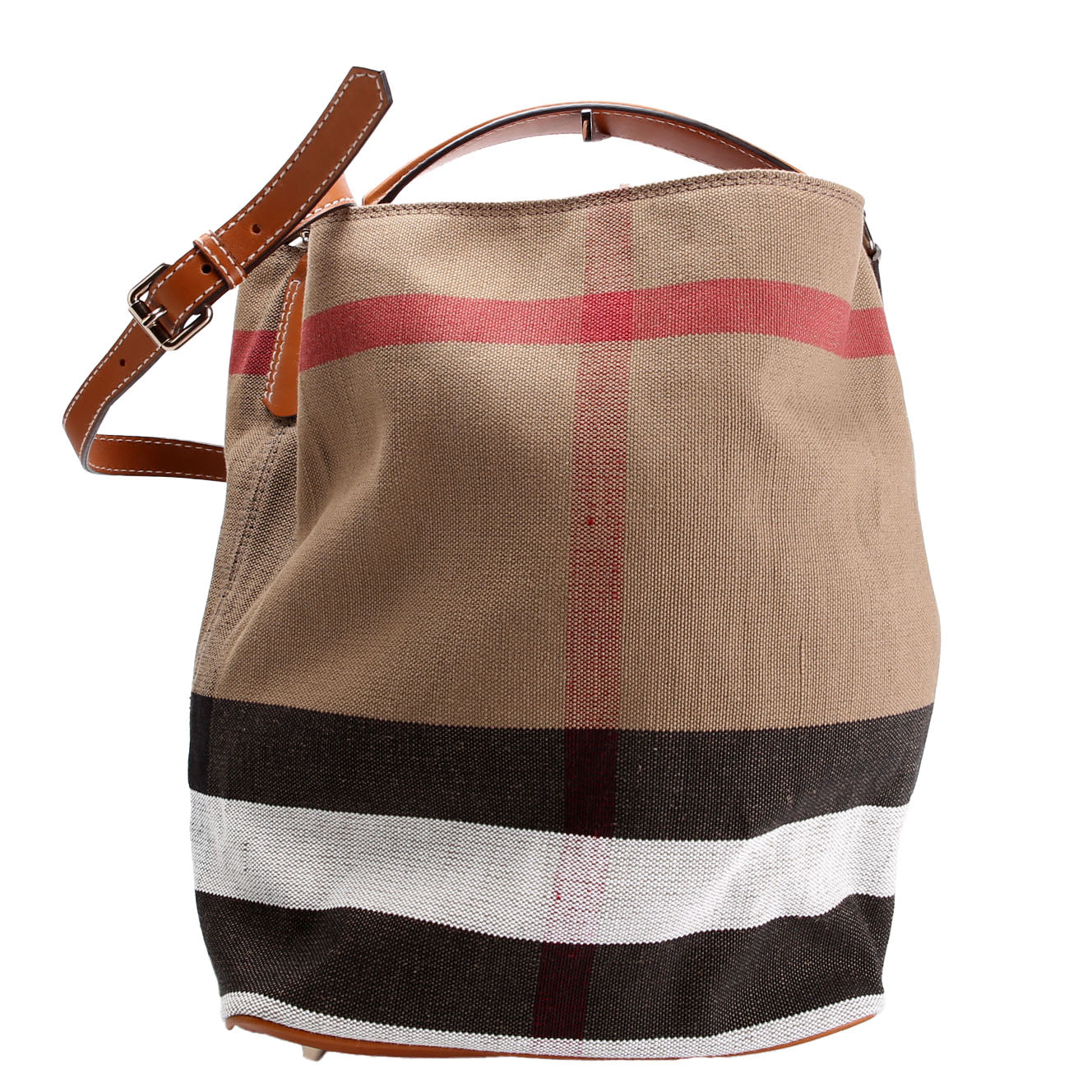Canvas Mega Check Ashby Hobo Medium Tan/Multicolor