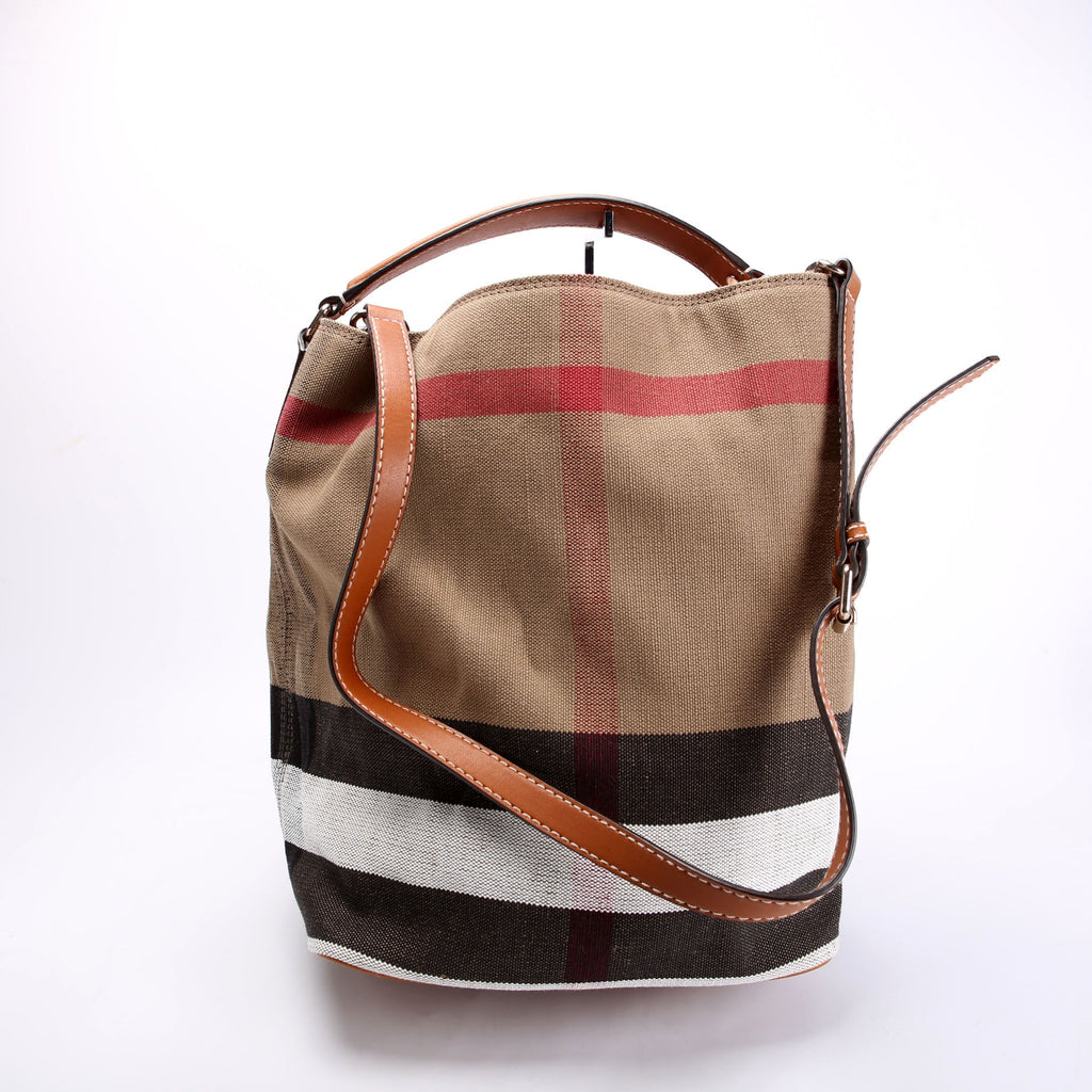 Canvas Mega Check Ashby Hobo Medium Tan/Multicolor