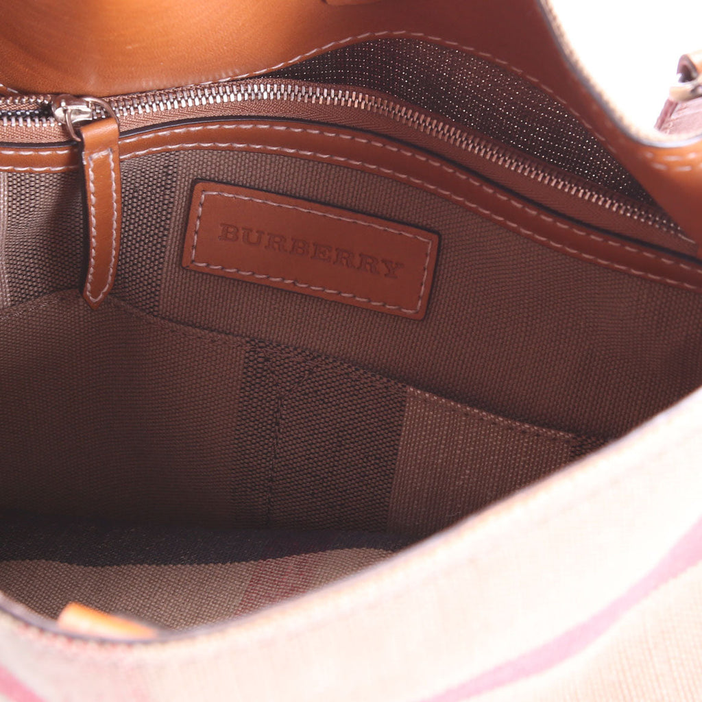Canvas Mega Check Ashby Hobo Medium Tan/Multicolor