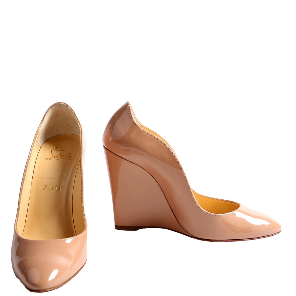 Tanga Patent 100MM Wedge Size 38.5 Nude