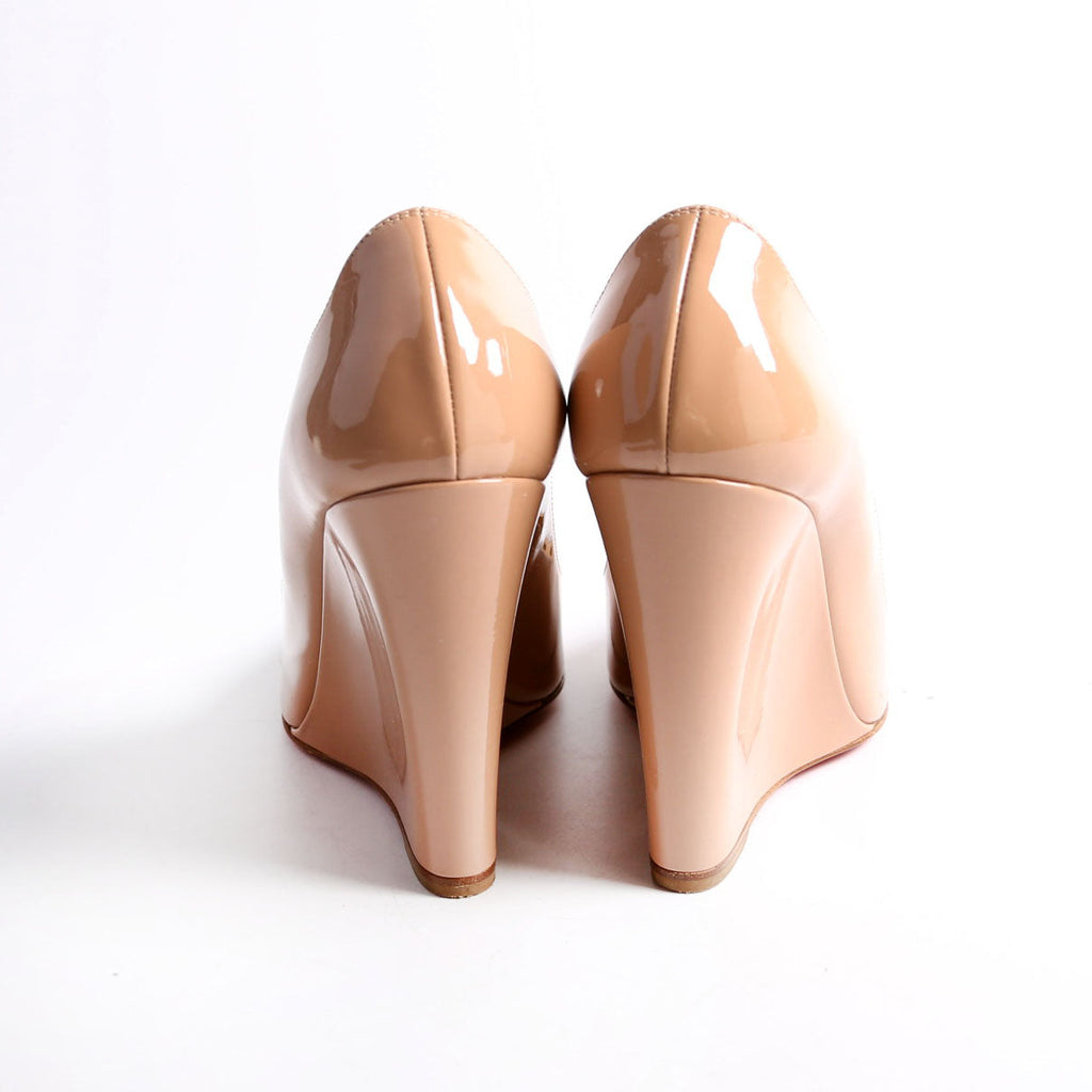 Tanga Patent 100MM Wedge Size 38.5 Nude