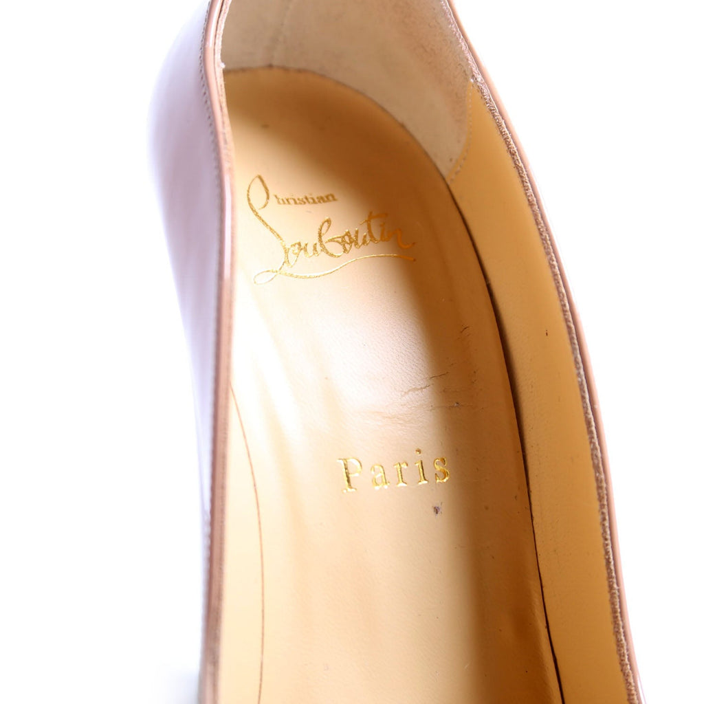 Tanga Patent 100MM Wedge Size 38.5 Nude