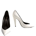 Pointed Toe Leather Pumps Size 38 White